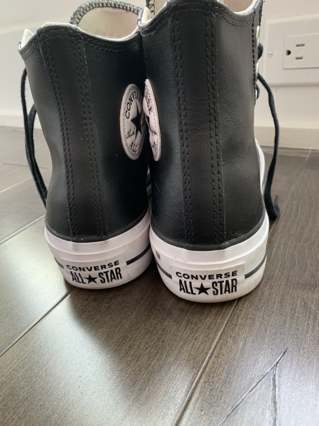 Converse Leather High Top Sneakers - Black - Women's Size 7 - photo 5