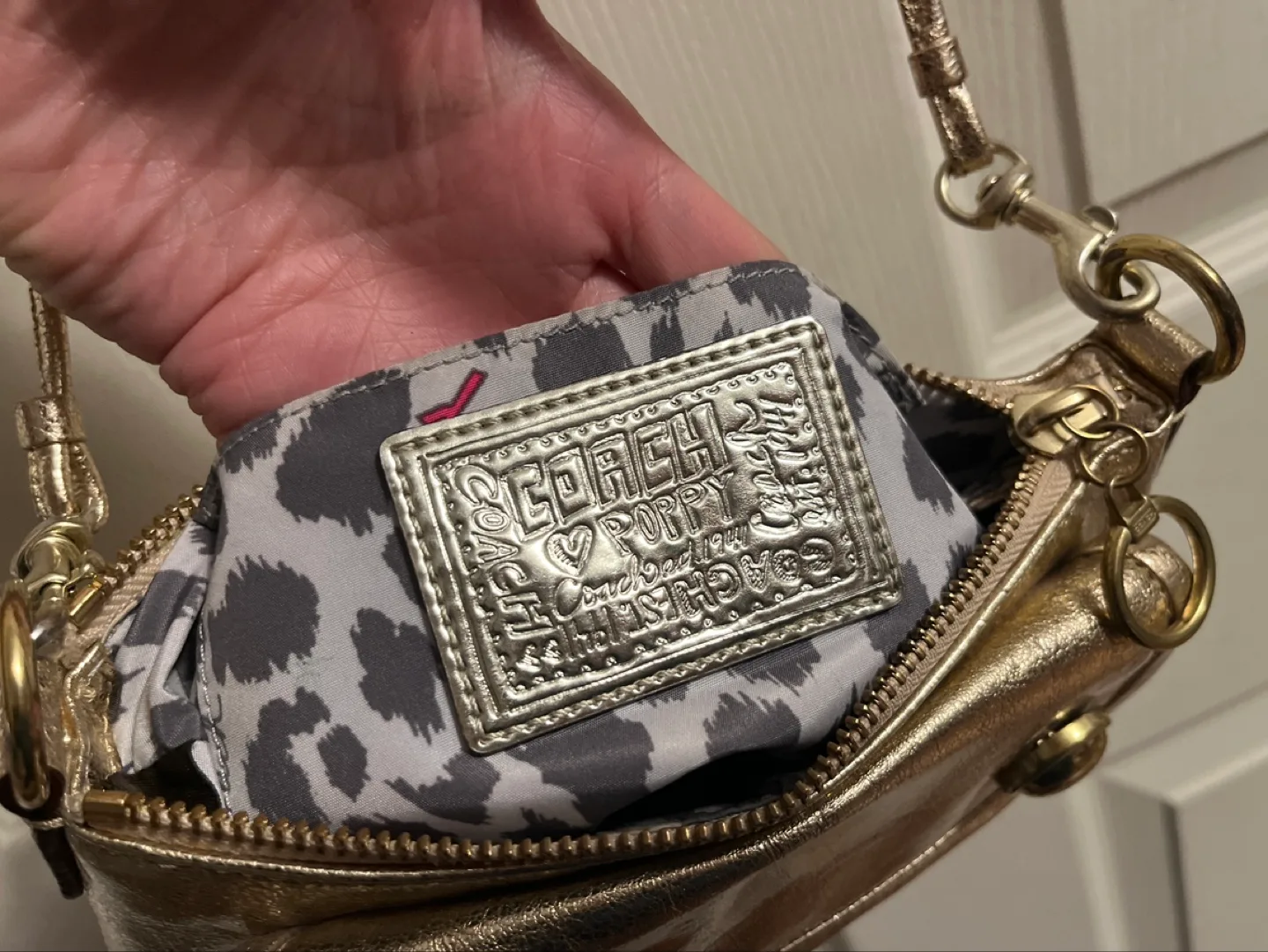 Gold Coach Poppy crossbody bag image indicator(3)