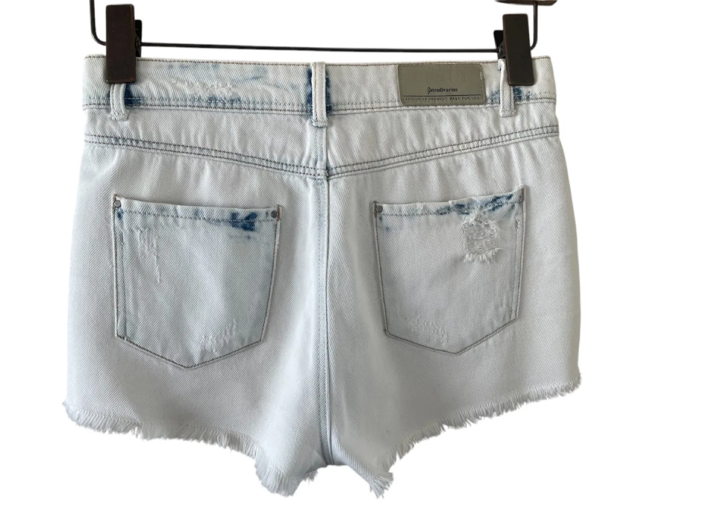 Stradivarius Distressed Denim Shorts image indicator(3)