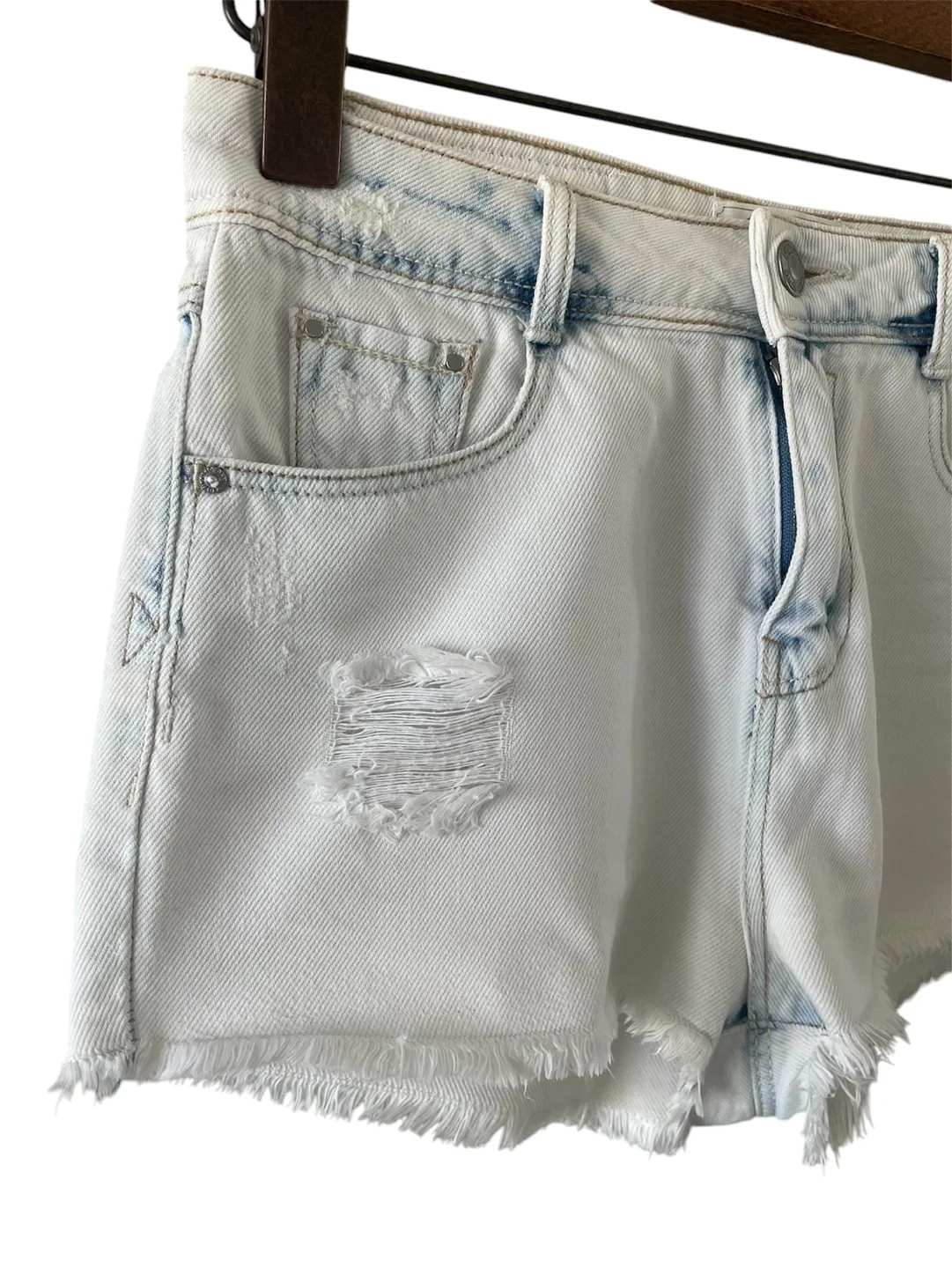 Stradivarius Distressed Denim Shorts image indicator(2)