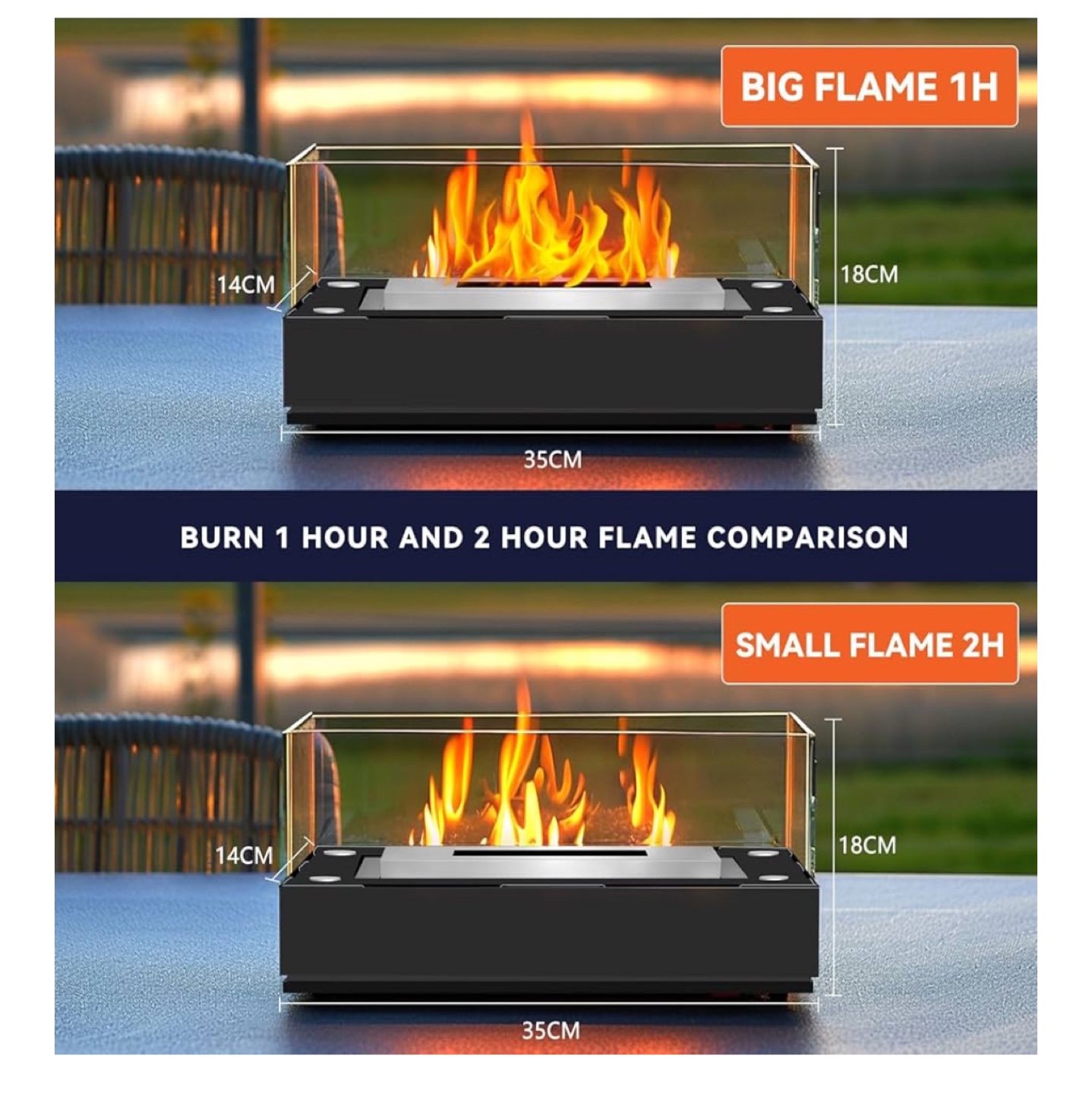 Tabletop Fire Pit - Indoor/Outdoor Alcohol Fireplace - photo 2
