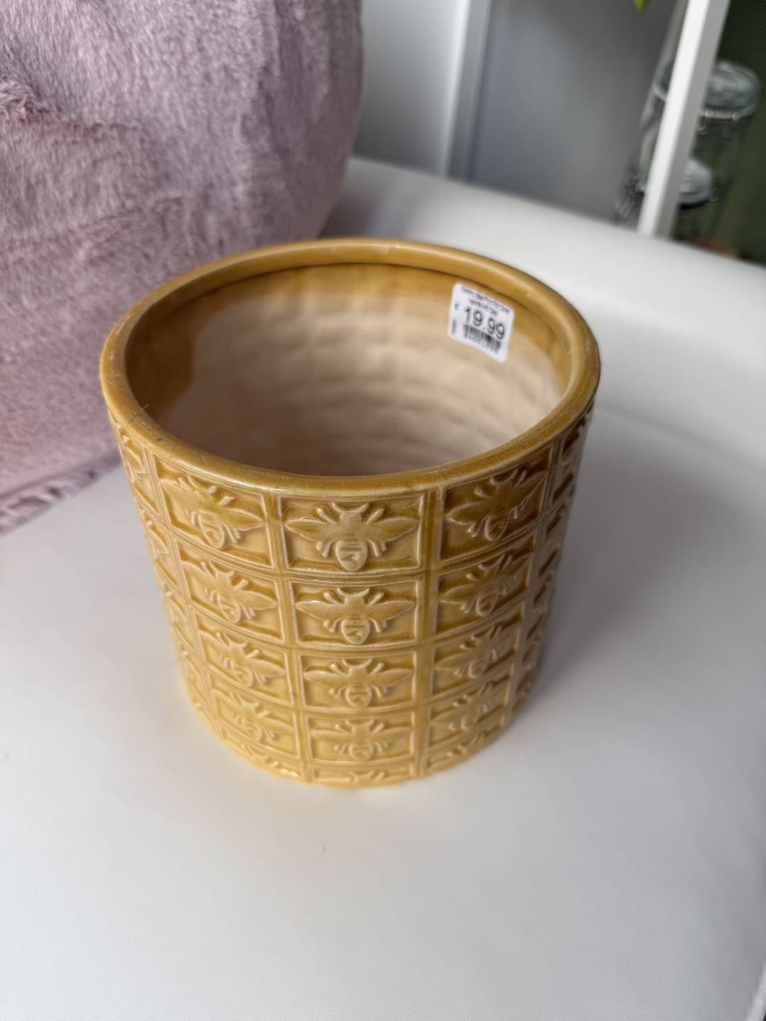 Free Mustard Yellow Bee Planter