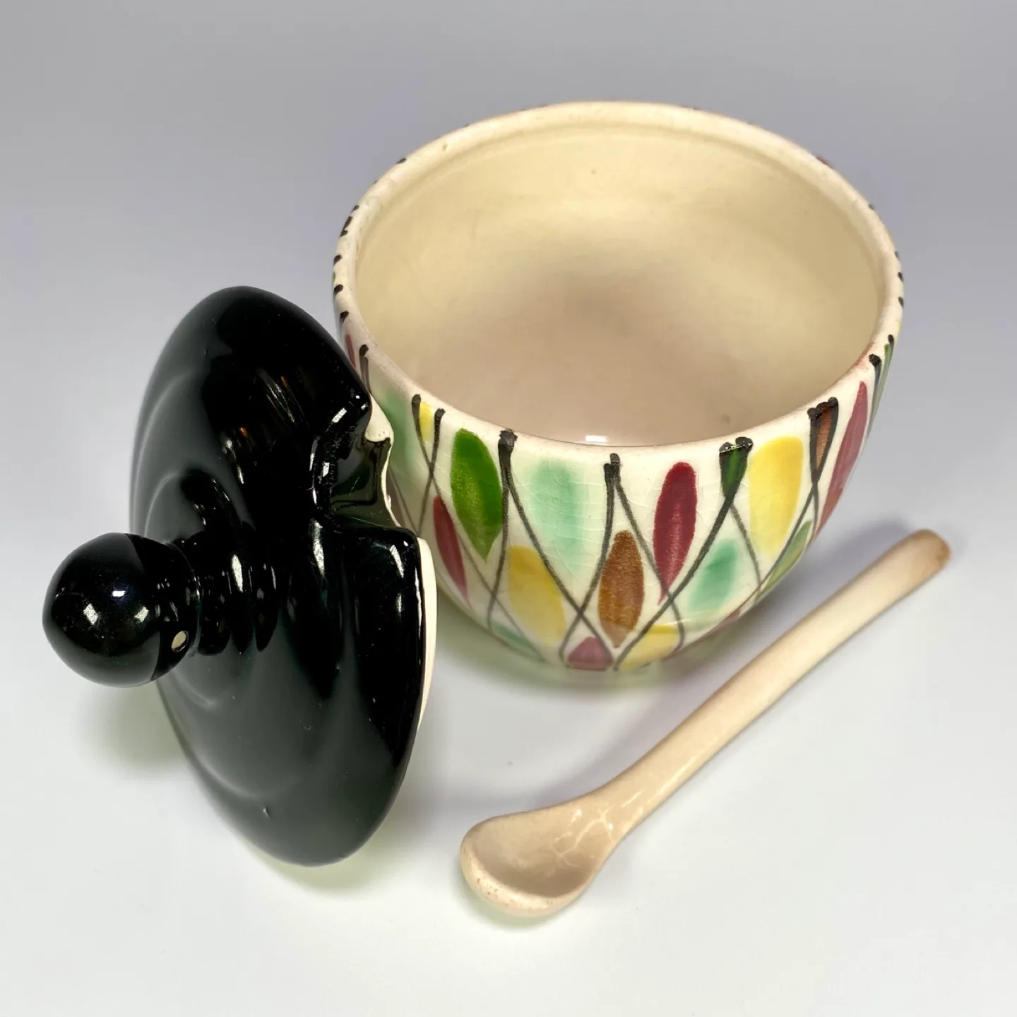 Vintage Lidded Sugar Bowl with Spoon image indicator(3)