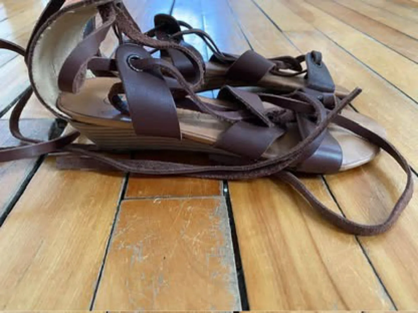 Brown Leather Gladiator Sandals image indicator(5)