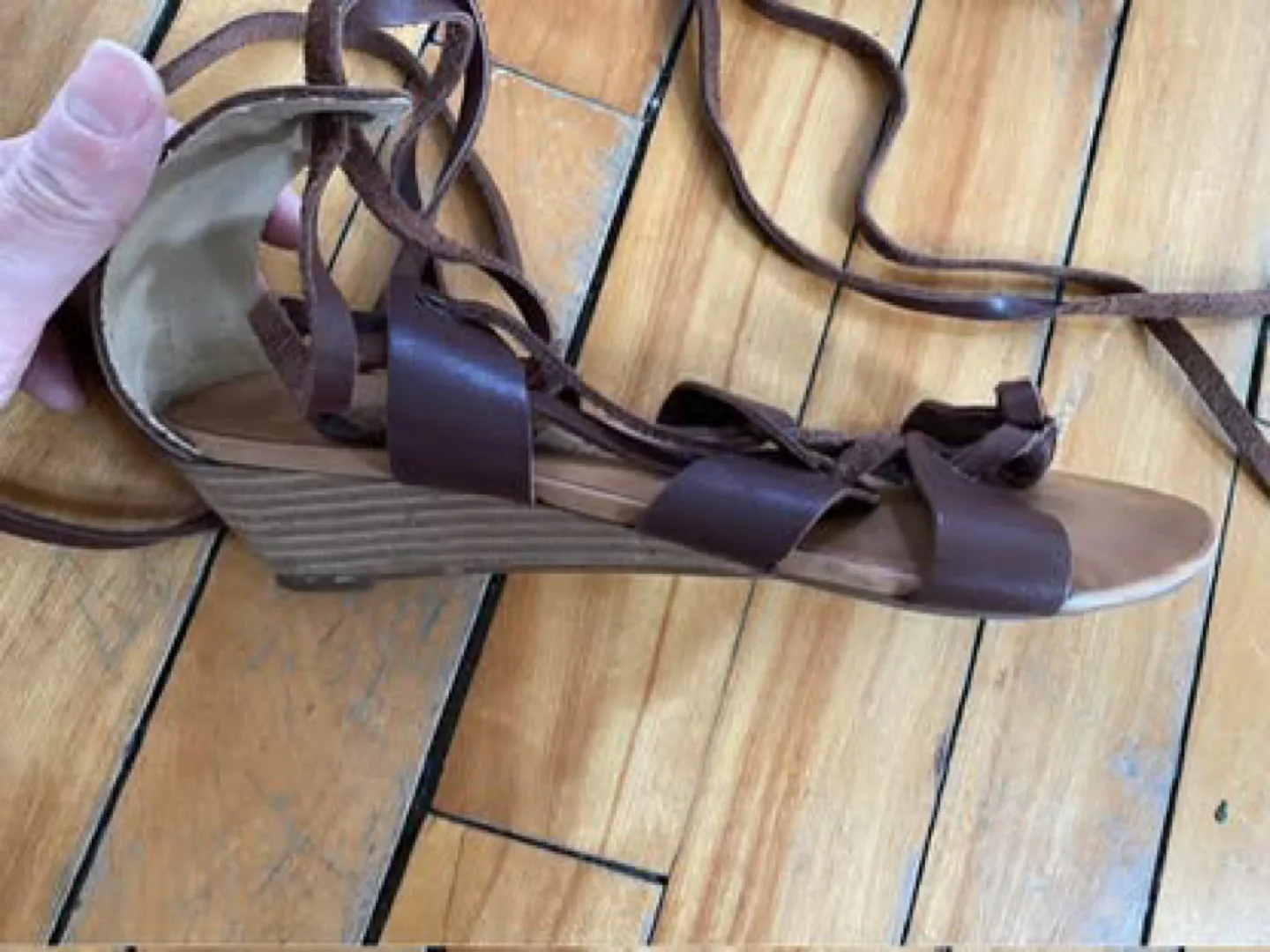 Brown Leather Gladiator Sandals image indicator(4)