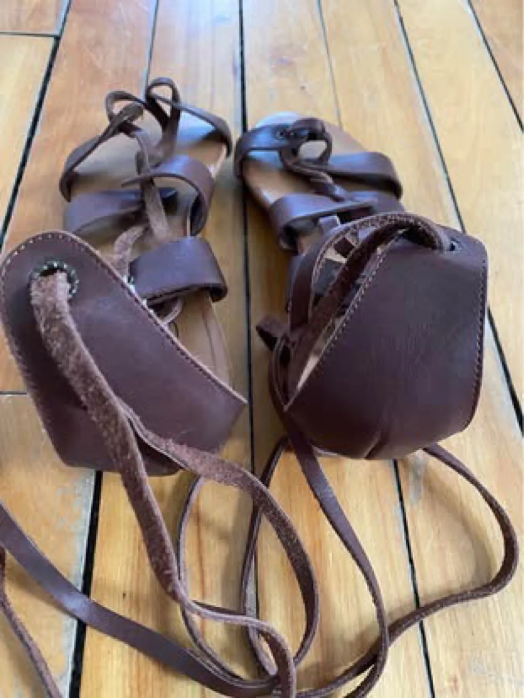 Brown Leather Gladiator Sandals image indicator(2)