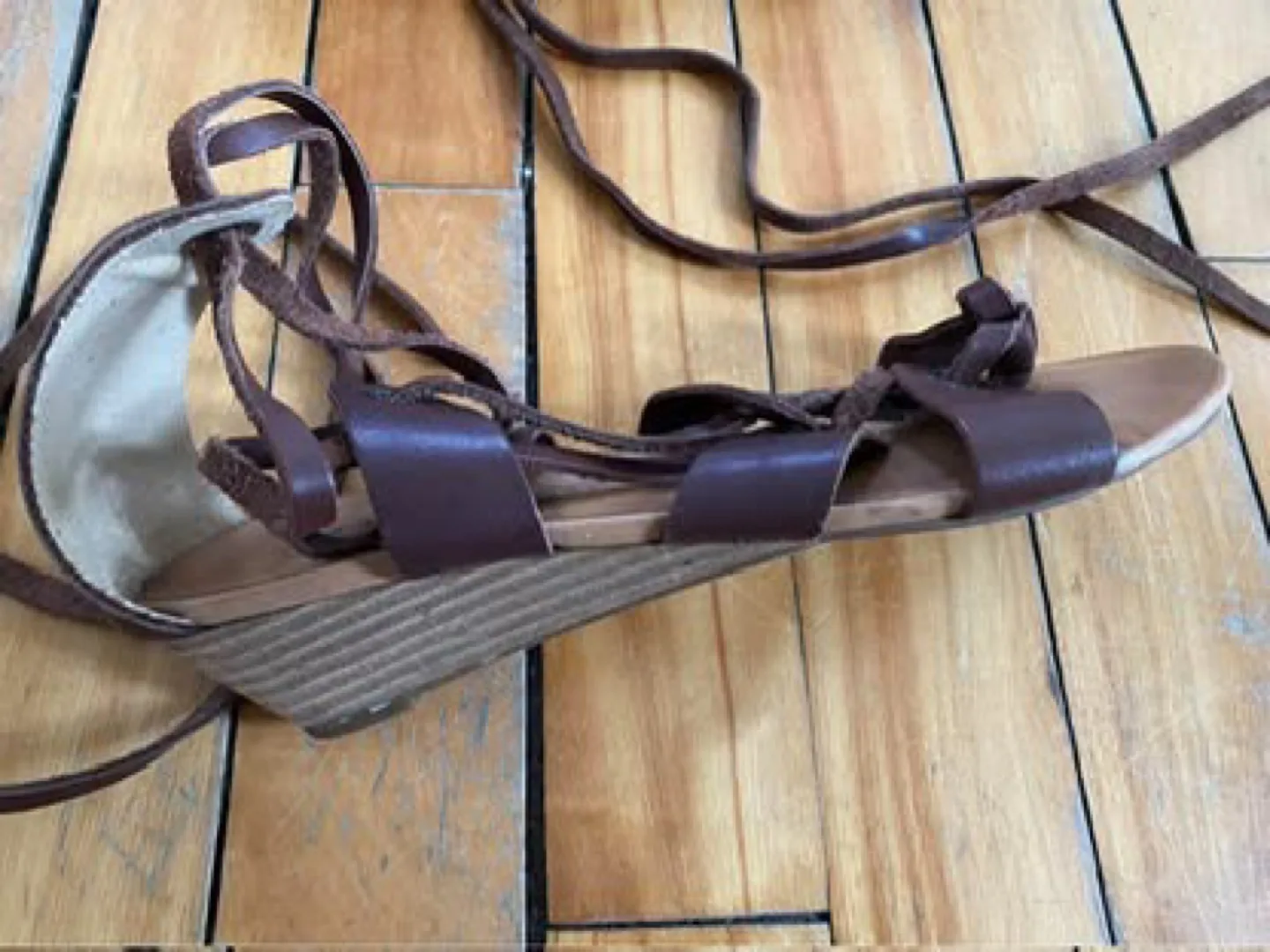 Brown Leather Gladiator Sandals image indicator(7)
