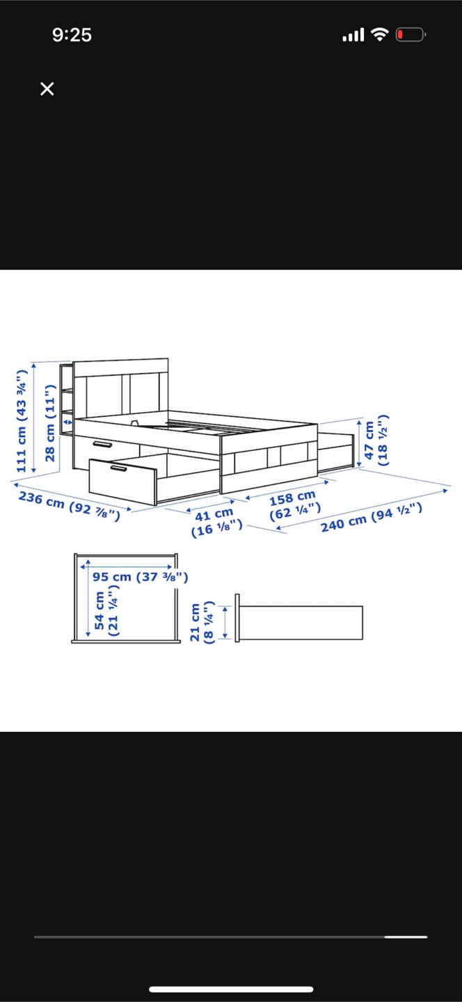 IKEA MALM White Bed Frame with Storage - Queen - photo 3