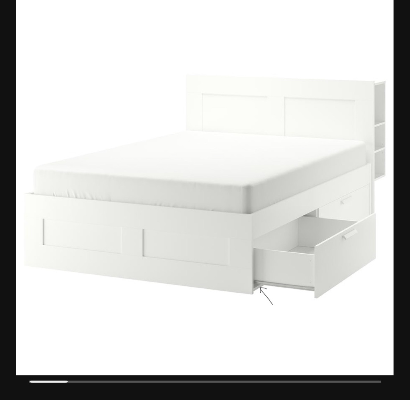 IKEA MALM White Bed Frame with Storage - Queen - photo 4