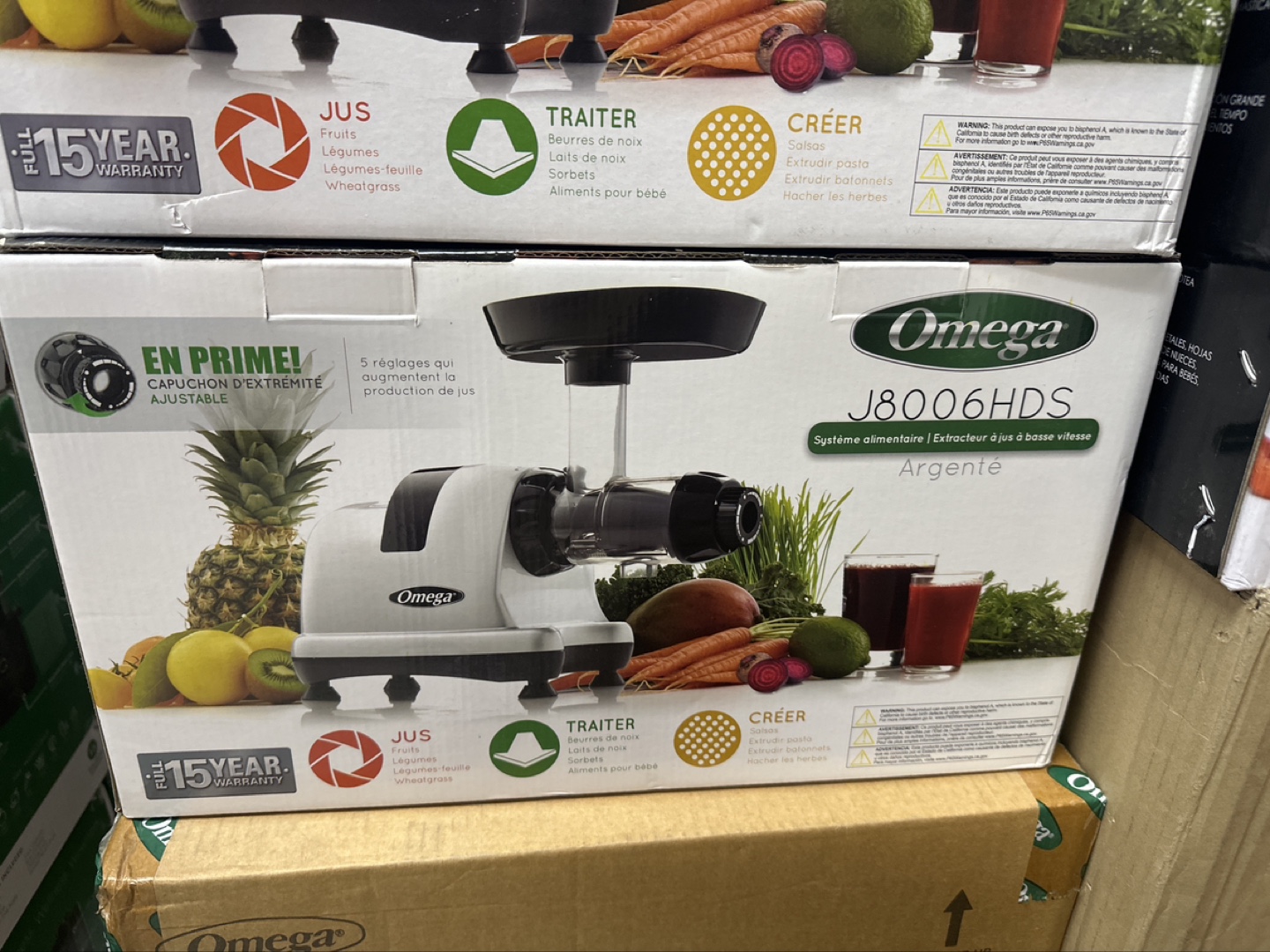 Omega J8006HDS Argenté Low-Speed Juicer