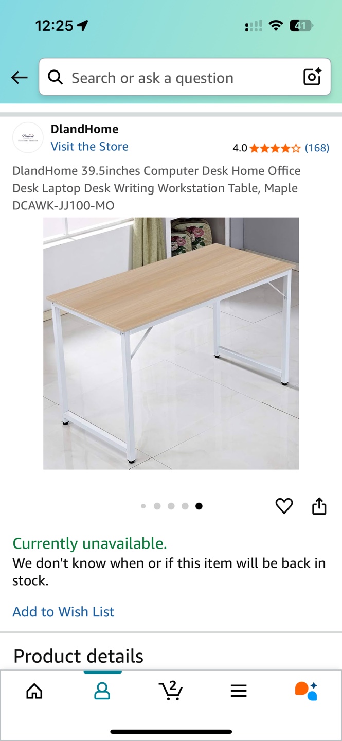 DlandHome Maple Computer Desk - 39.5 Inches - photo 4