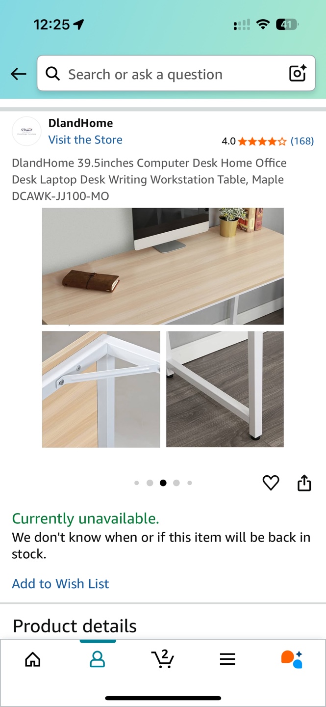 DlandHome Maple Computer Desk - 39.5 Inches - photo 5