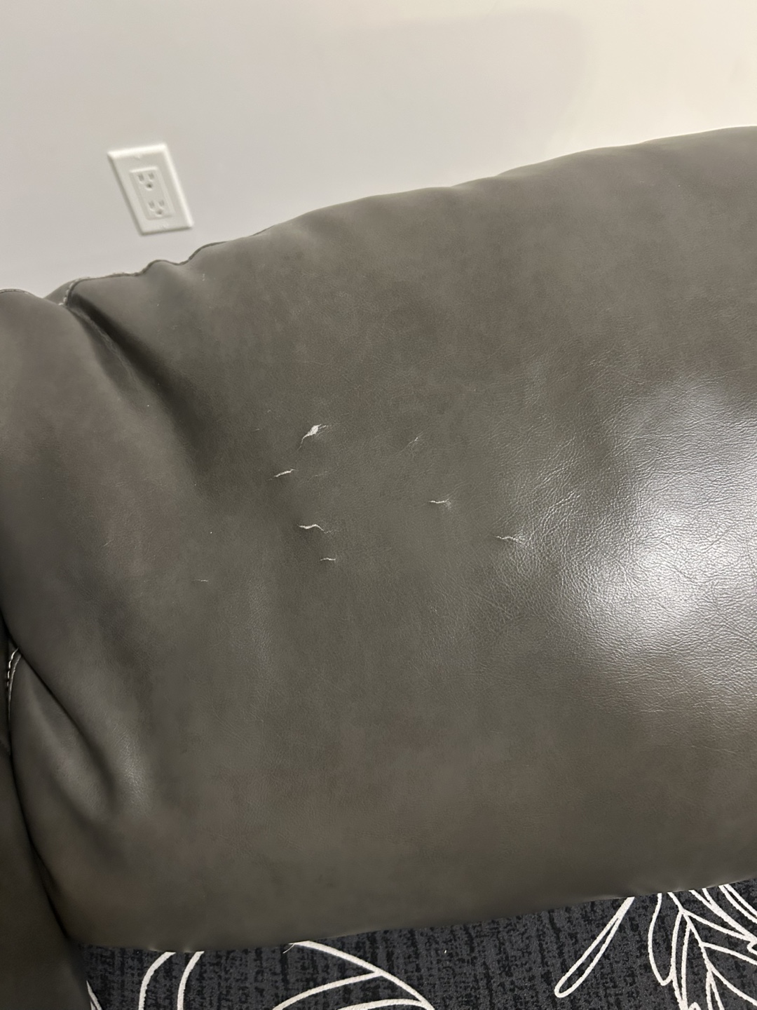 Grey Leather Sofa Bed - photo 5
