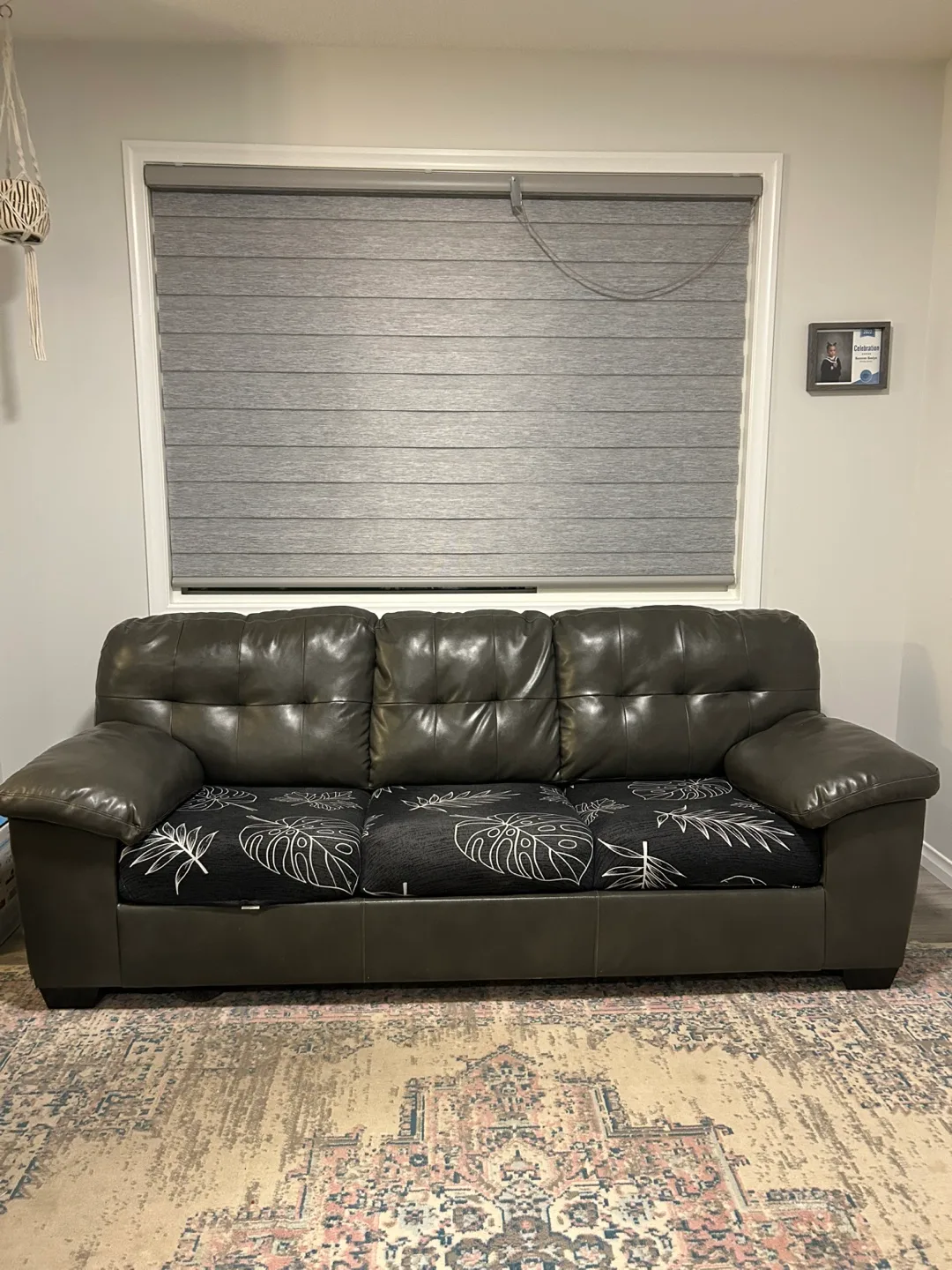 Grey Leather Sofa Bed thumbnail