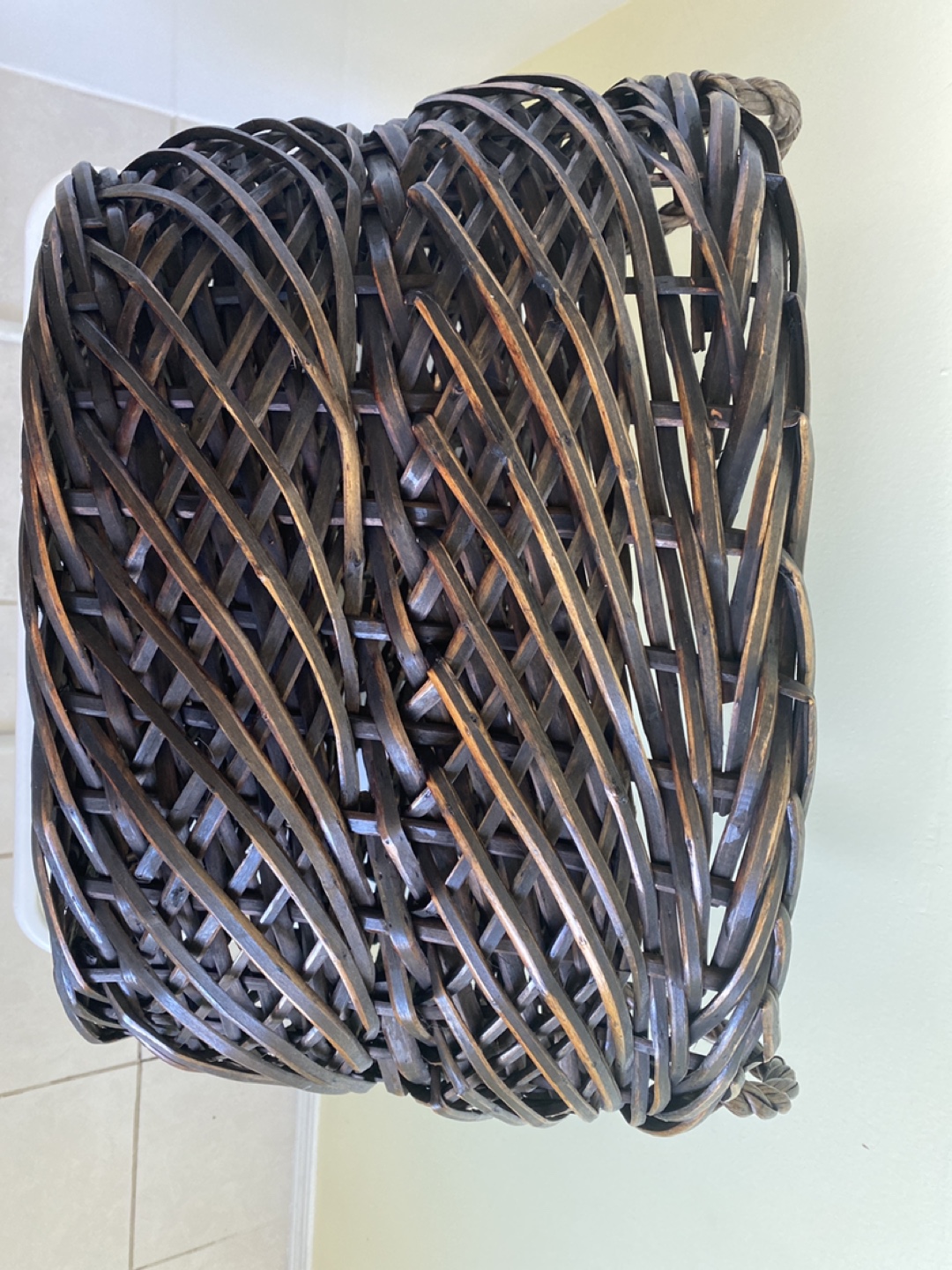 Dark Brown Wicker Basket with Handles - photo 3