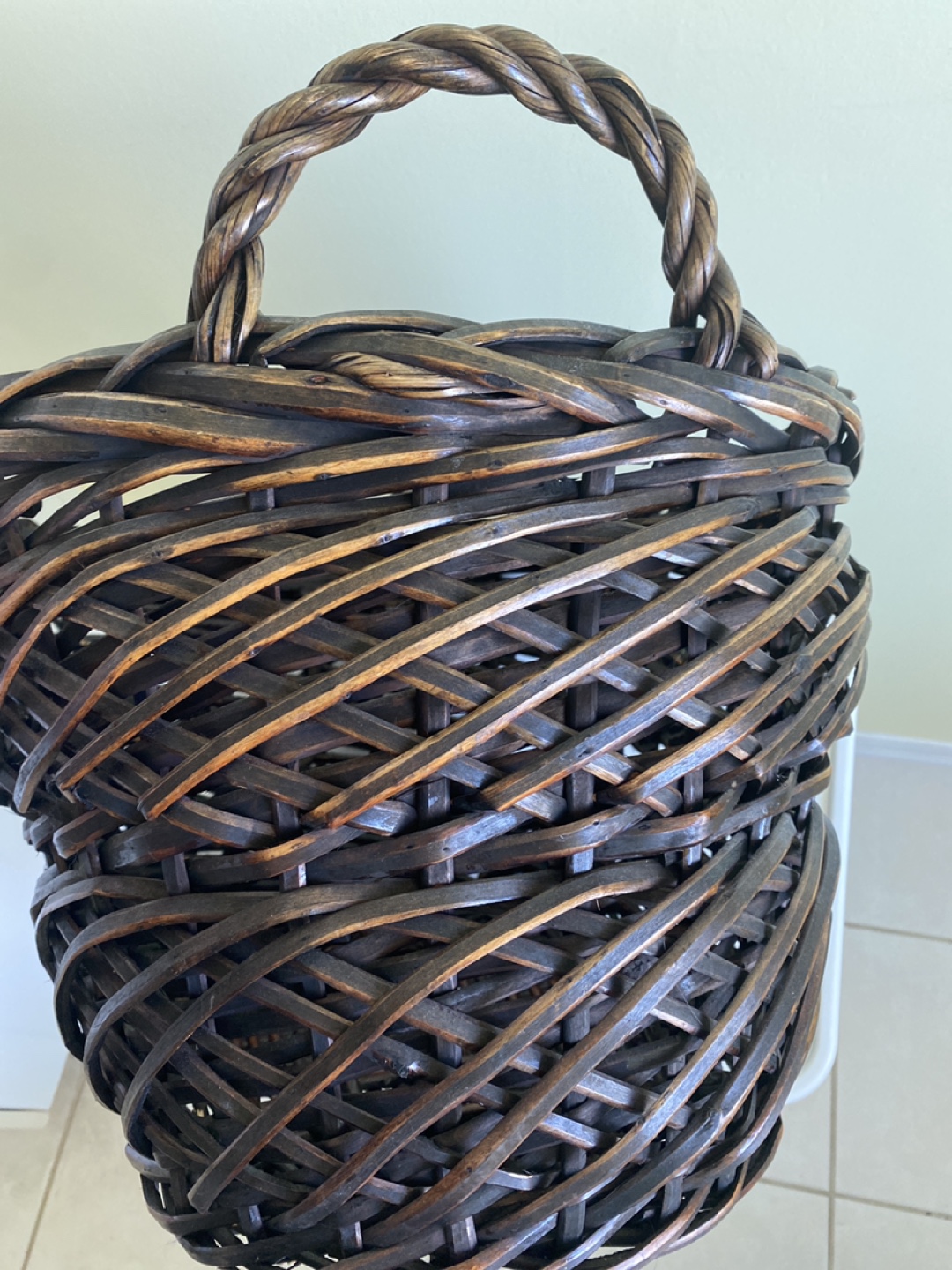 Dark Brown Wicker Basket with Handles - photo 4