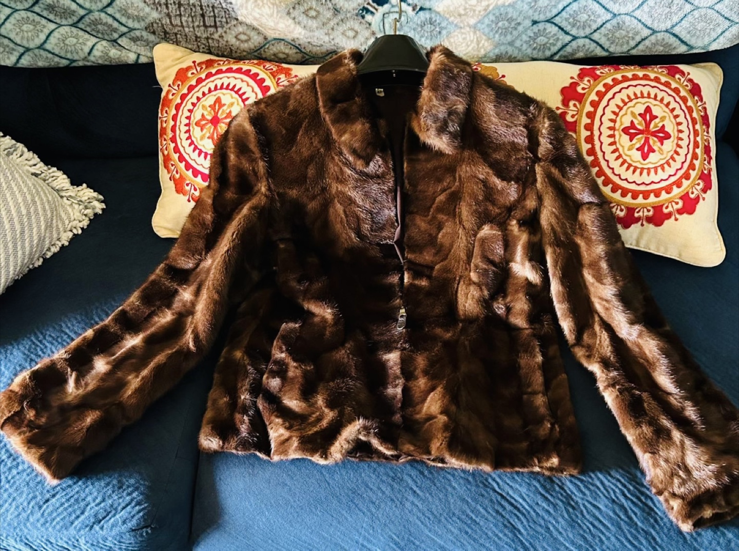 Brown Mink Fur Jacket - Size M