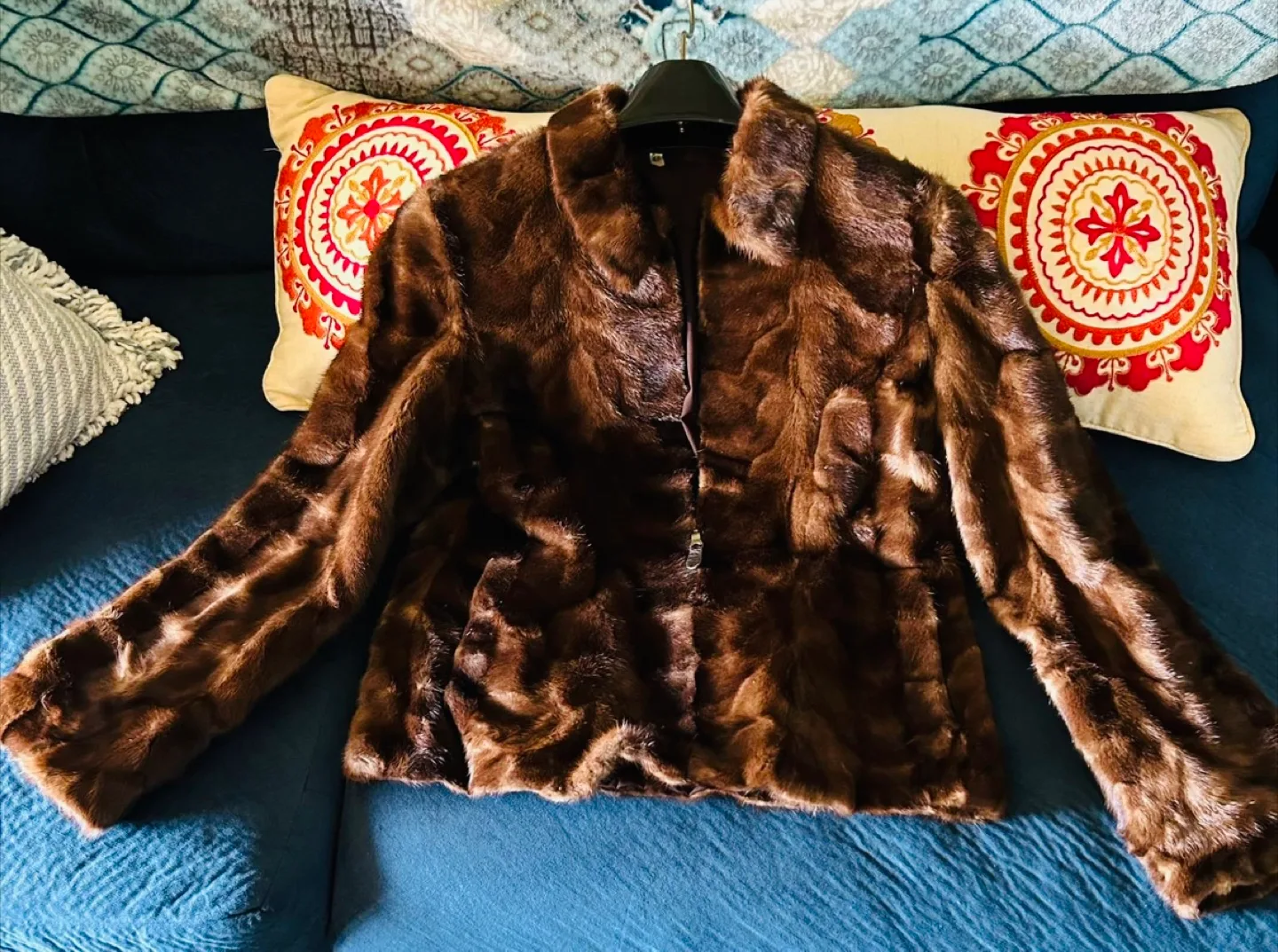 Brown Mink Fur Jacket - Size M thumbnail