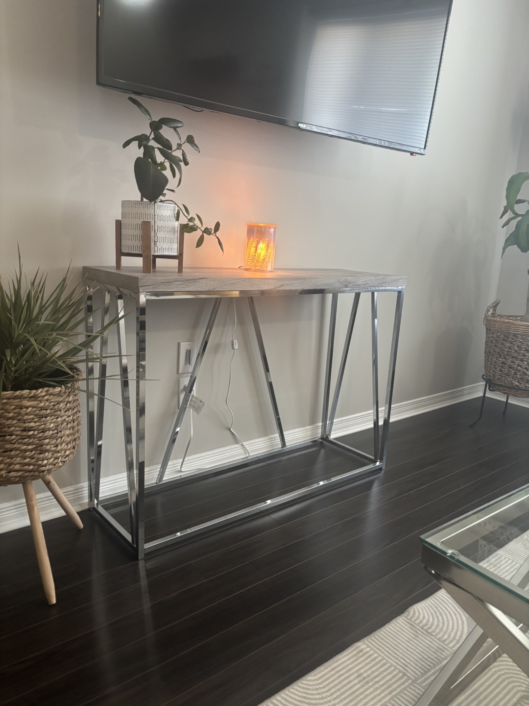 Console Table with Chrome Legs