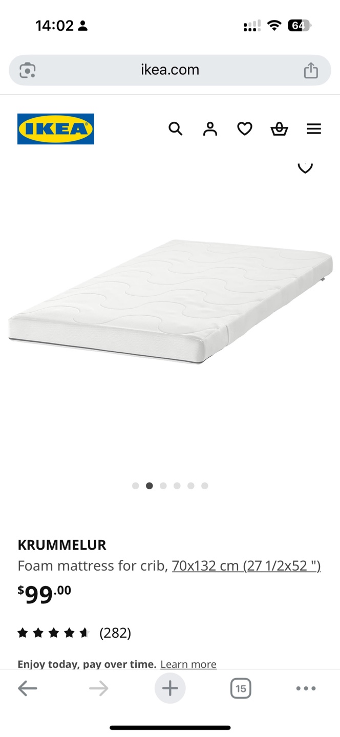 IKEA SUNDVIK crib, mattress, protector & guard rail - photo 2