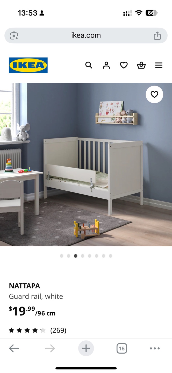 IKEA SUNDVIK crib, mattress, protector & guard rail - photo 4