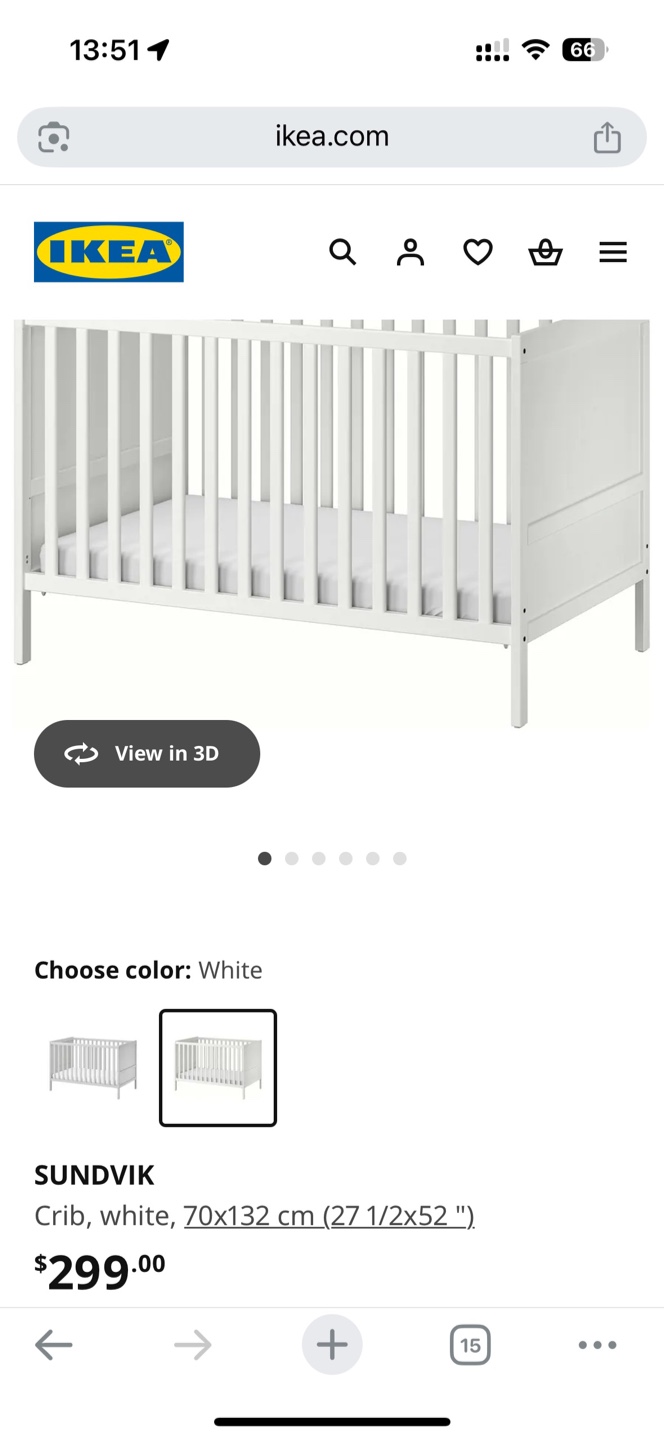 IKEA SUNDVIK crib, mattress, protector & guard rail - photo 5