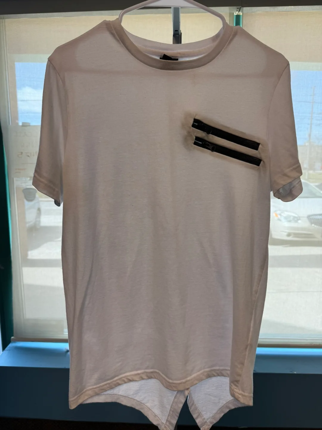 White T-Shirt with Zipper Detail thumbnail