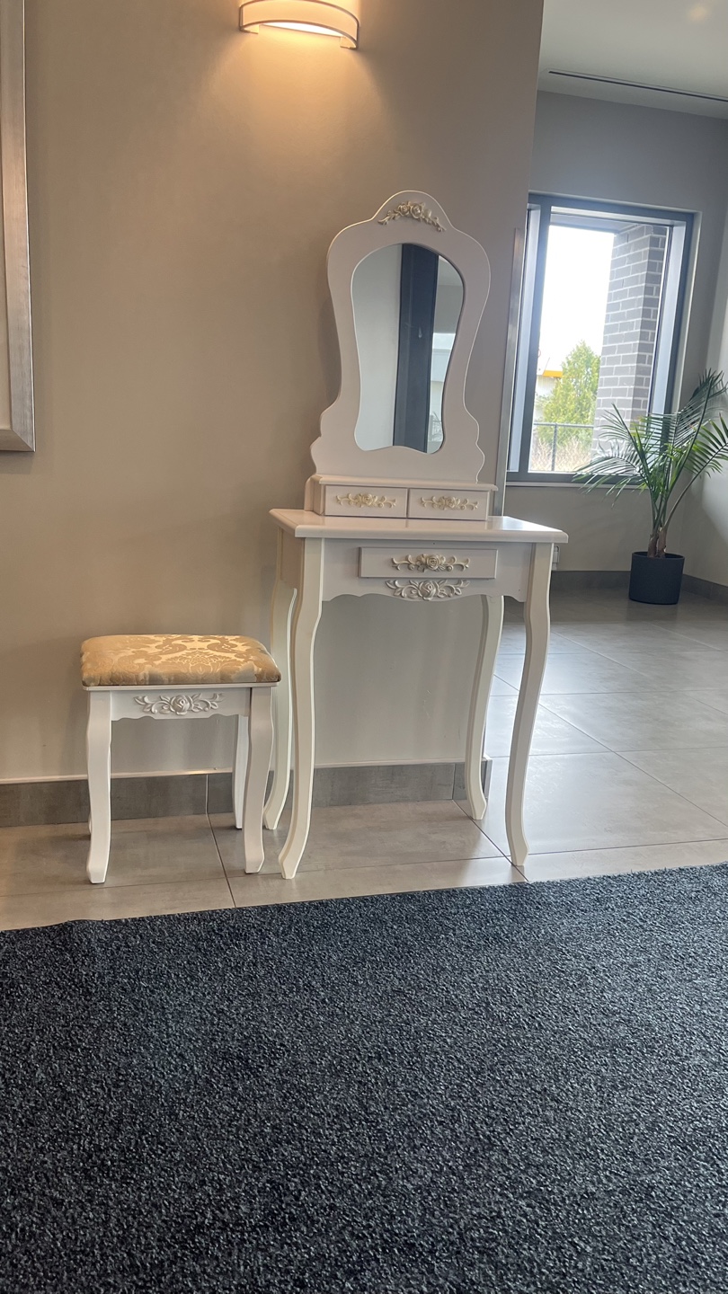 White Vanity Set with Stool and Mirror - photo 3