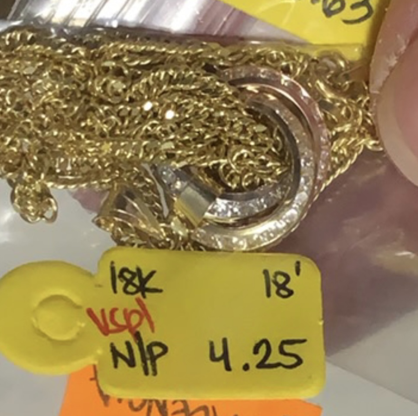 18k Gold Necklace and Earrings Set