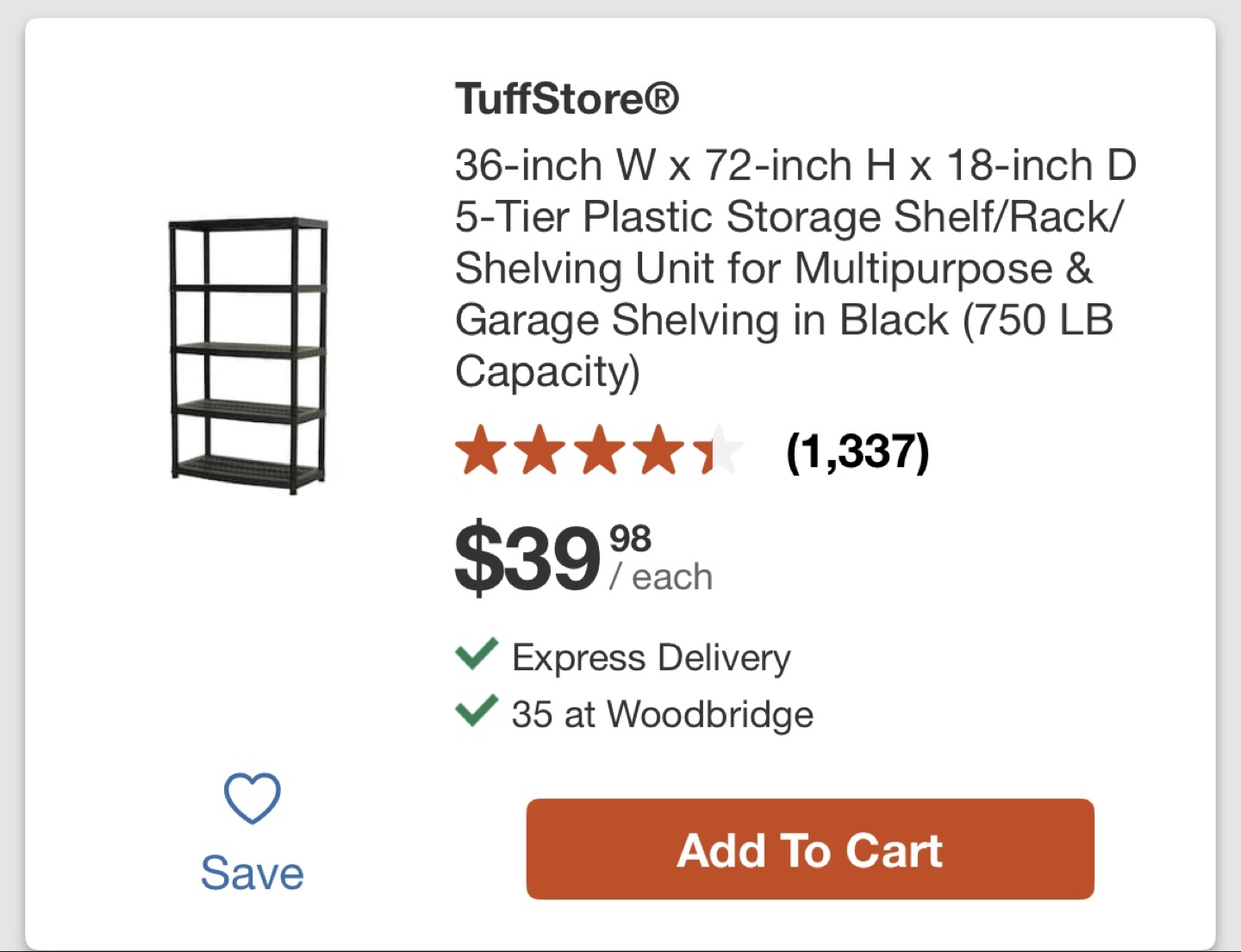 Plastic Shelving Unit - Black (3 Units) - photo 3
