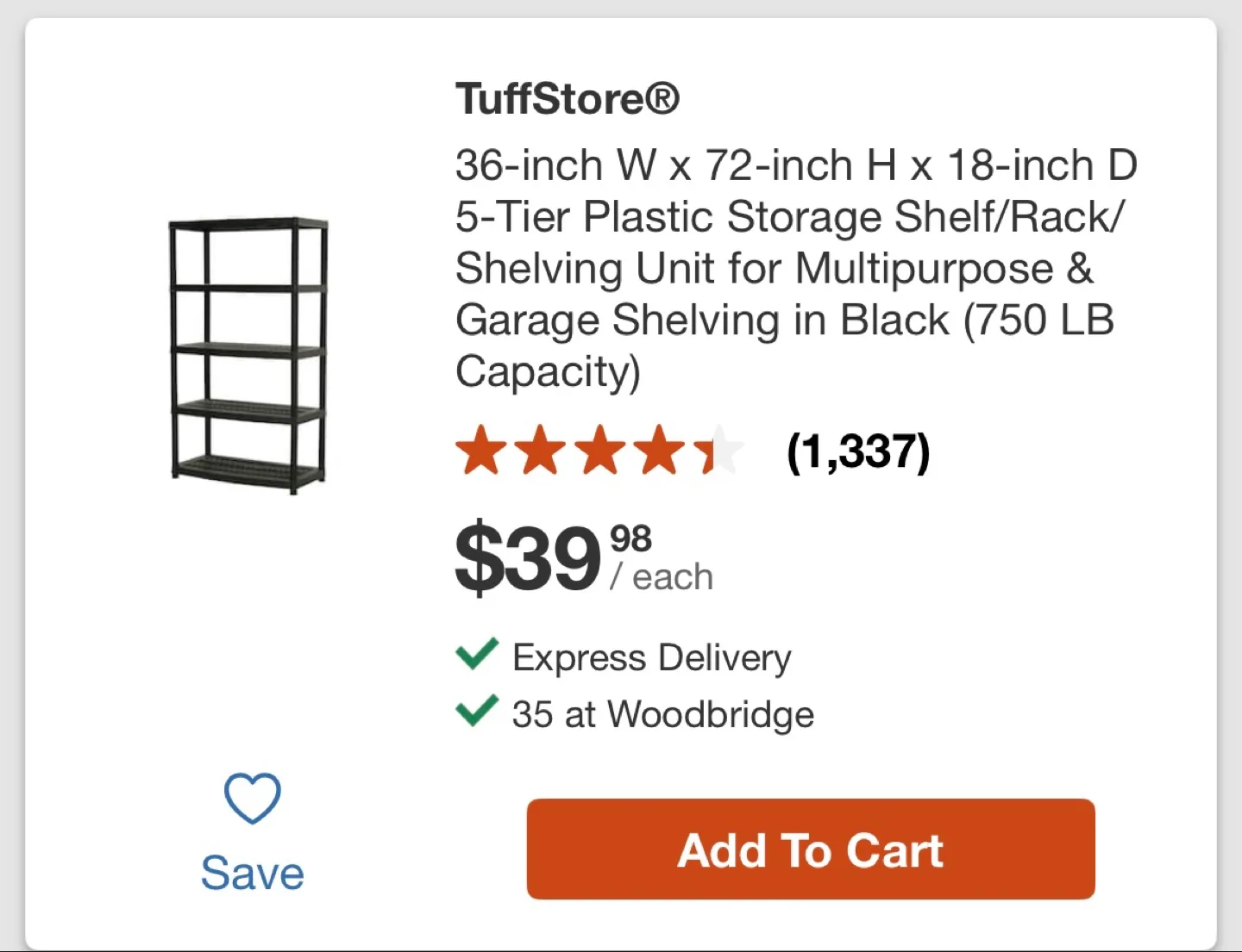 Plastic Shelving Unit - Black (3 Units) image indicator(3)