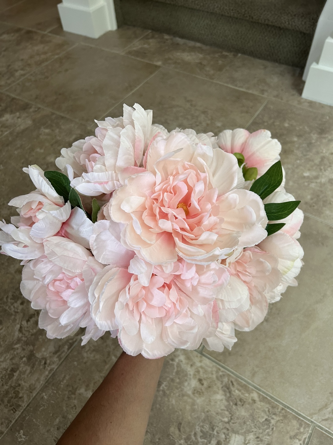 Artificial Peony Flowers - Blush Pink