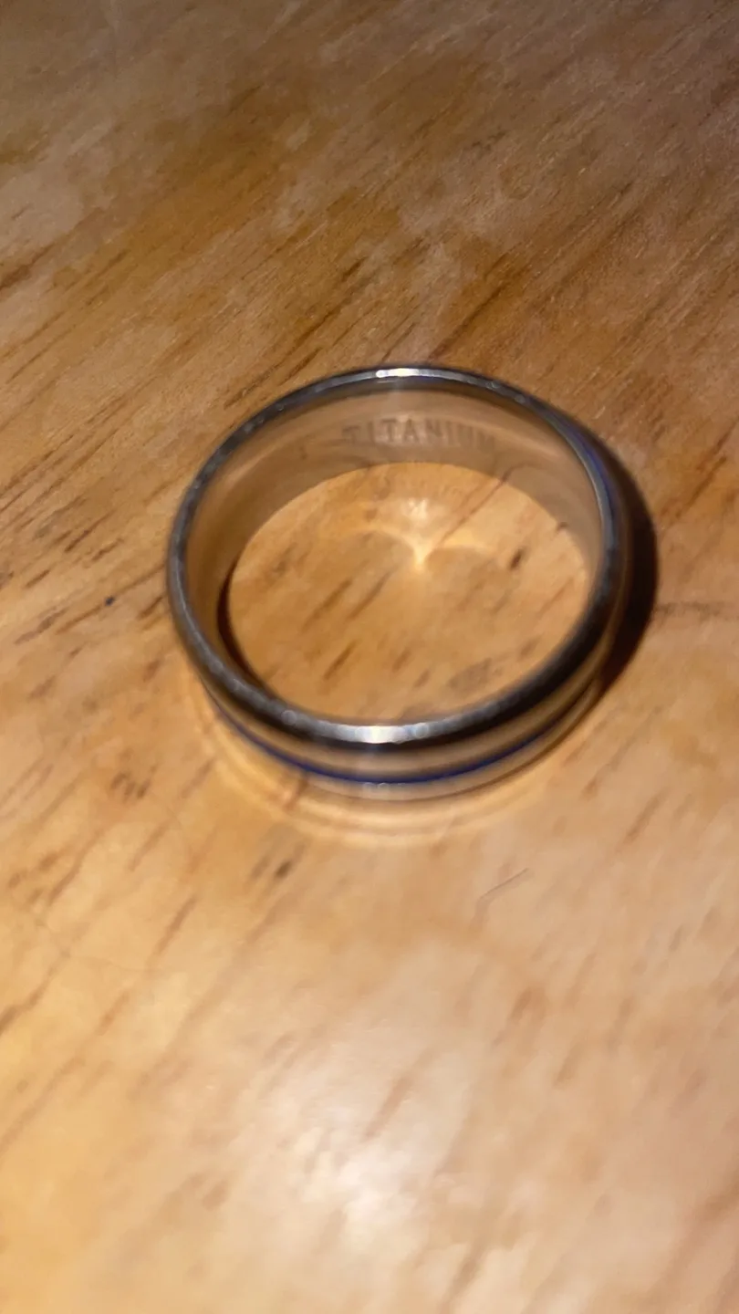 Titanium Ring with Blue Inlay image indicator(4)