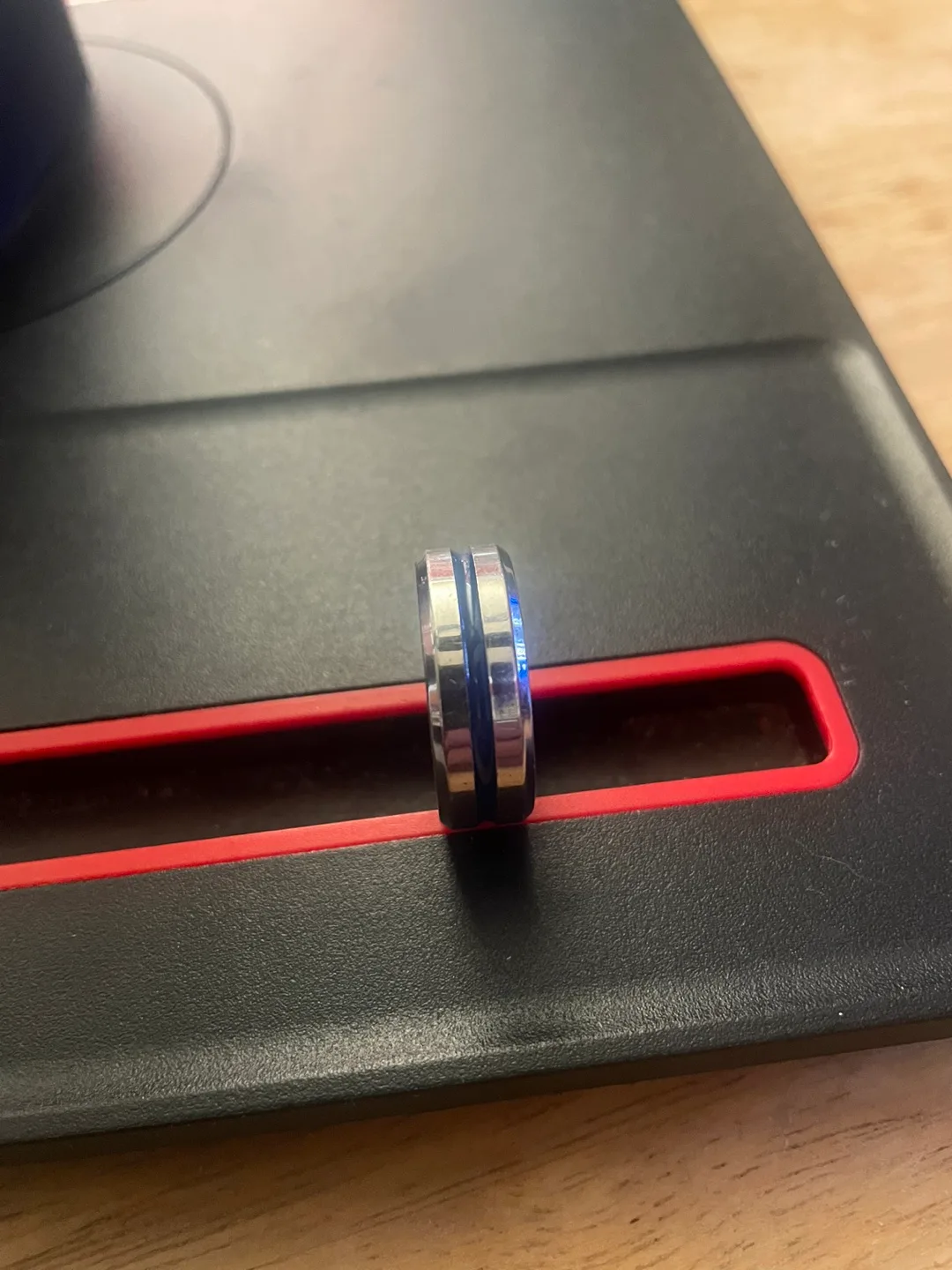 Titanium Ring with Blue Inlay image indicator(5)