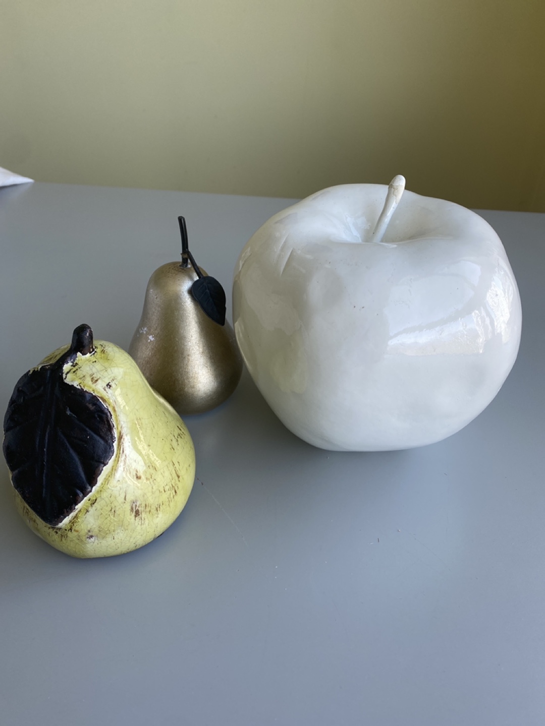 Set of 3 Decorative Fruit Sculptures