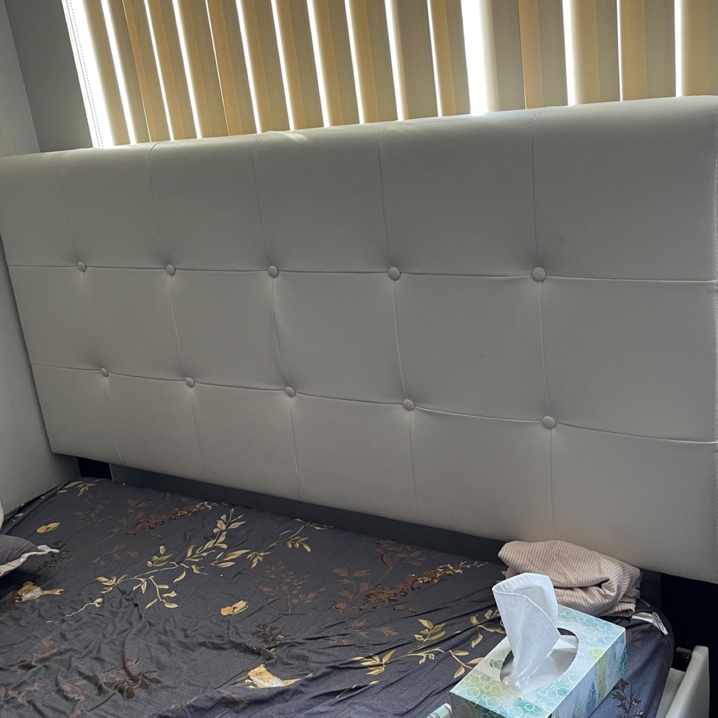 Full Size White Bed Frame WITH mattress