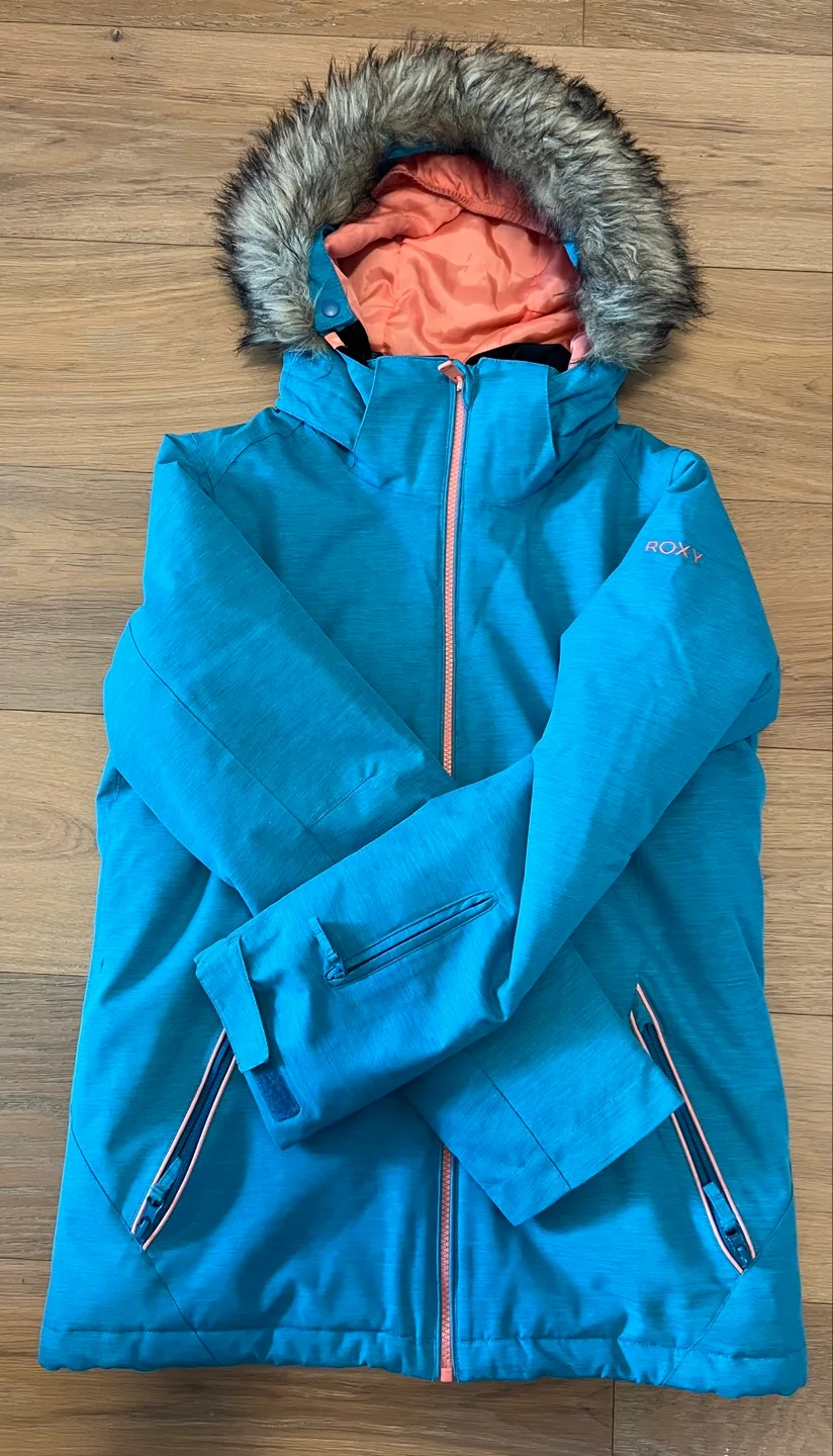 Roxy Snow Jacket - Teal/Coral - Size 16 youth image indicator(5)