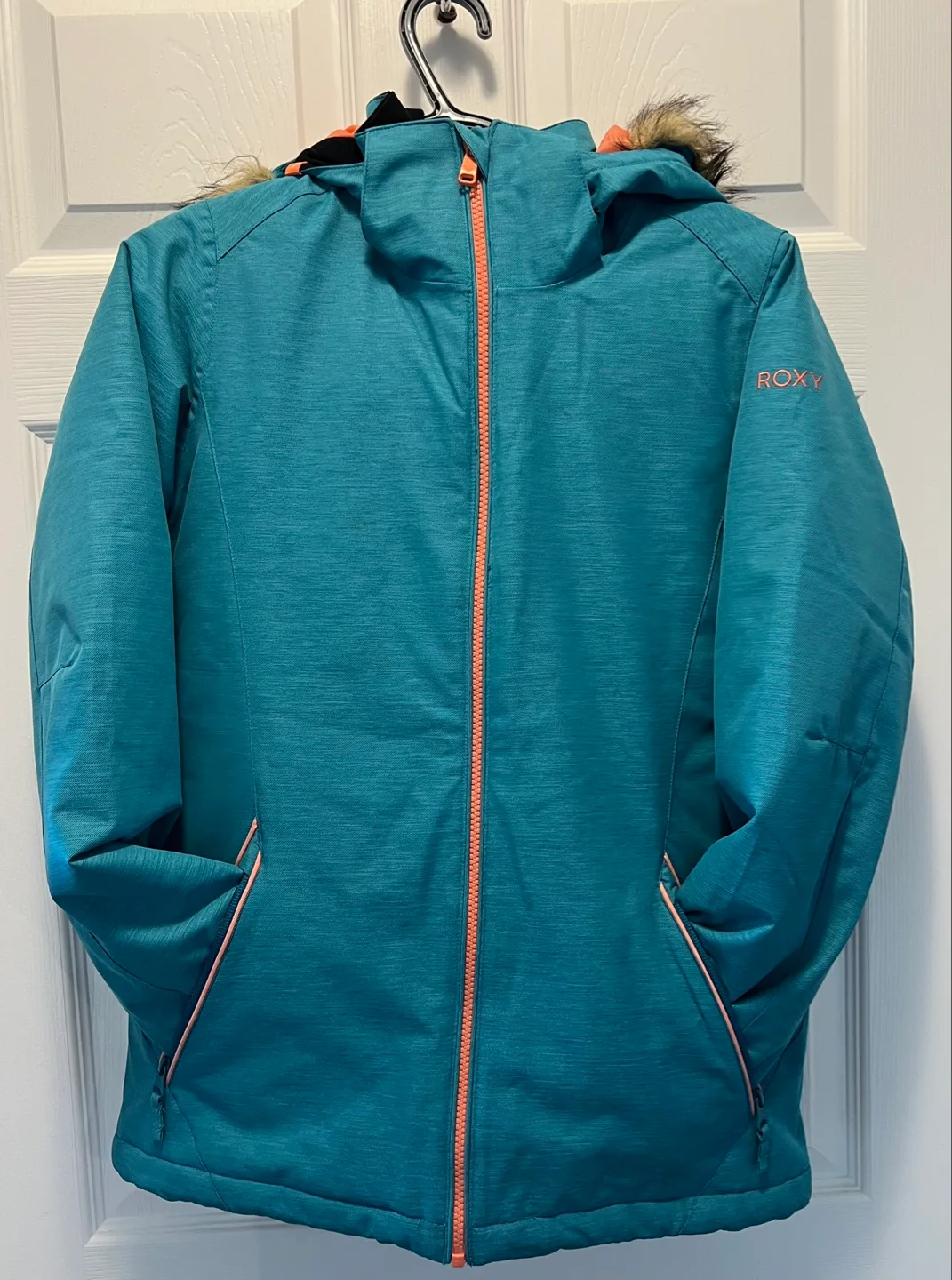 Roxy Snow Jacket - Teal/Coral - Size 16 youth image indicator(4)