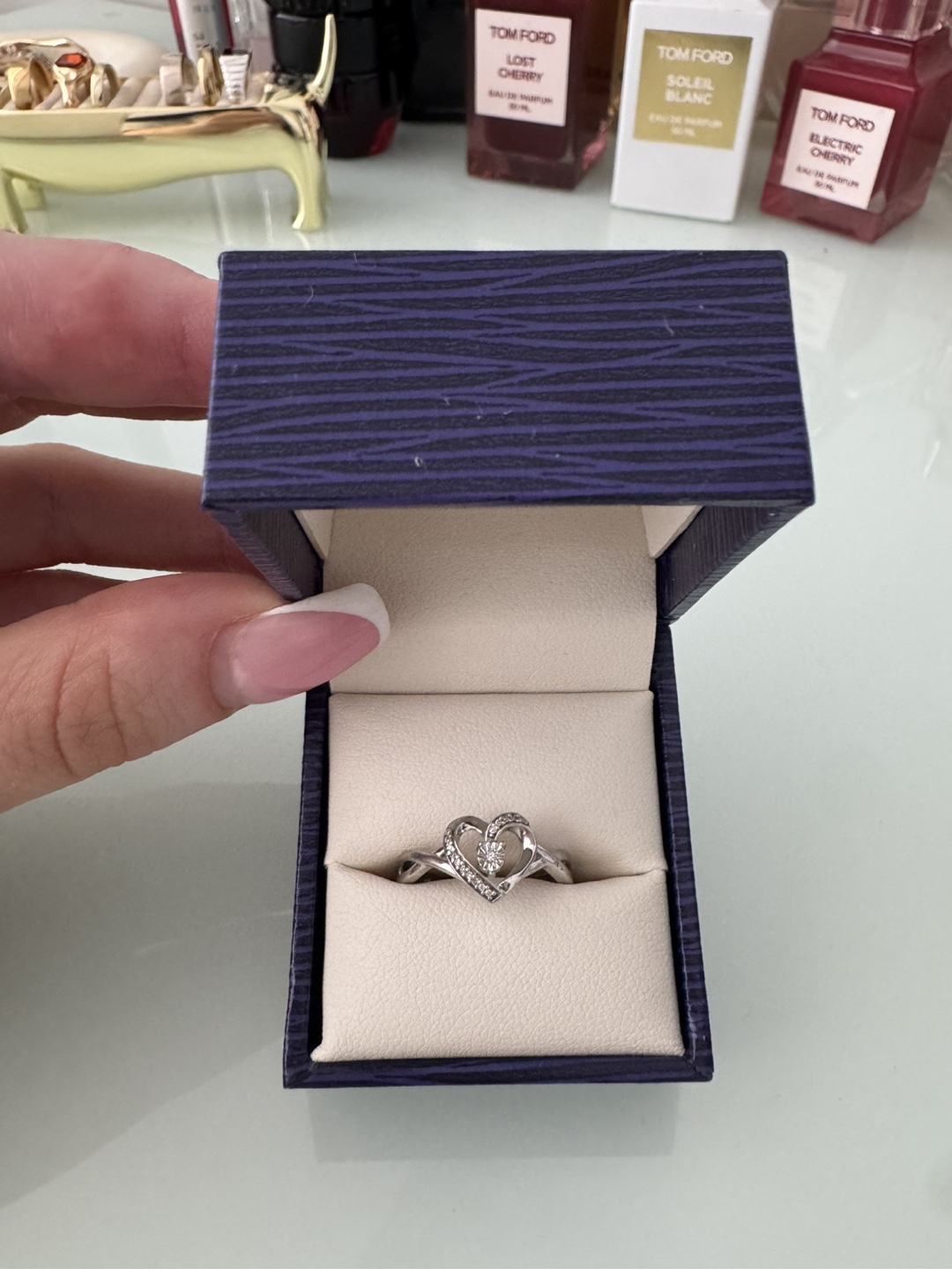 Ben Moss Sterling Silver Diamond Heart Ring