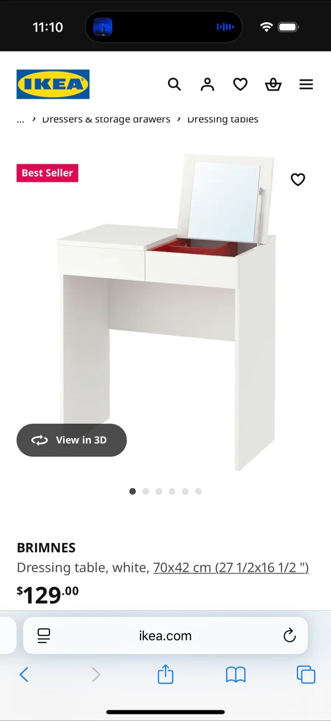 IKEA BRIMNES Dressing Table - White thumbnail