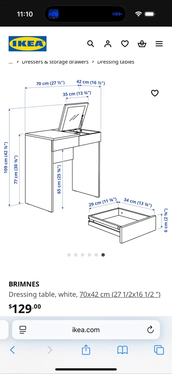 IKEA BRIMNES Dressing Table - White image indicator(3)