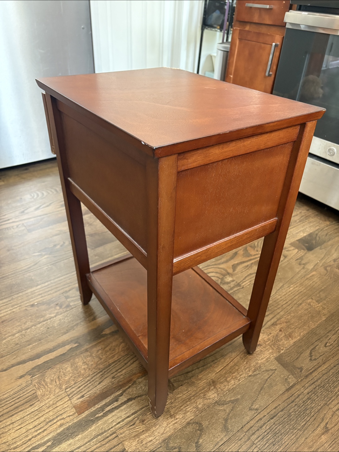 Small Wooden End Table with Drawer and Shelf - photo 5