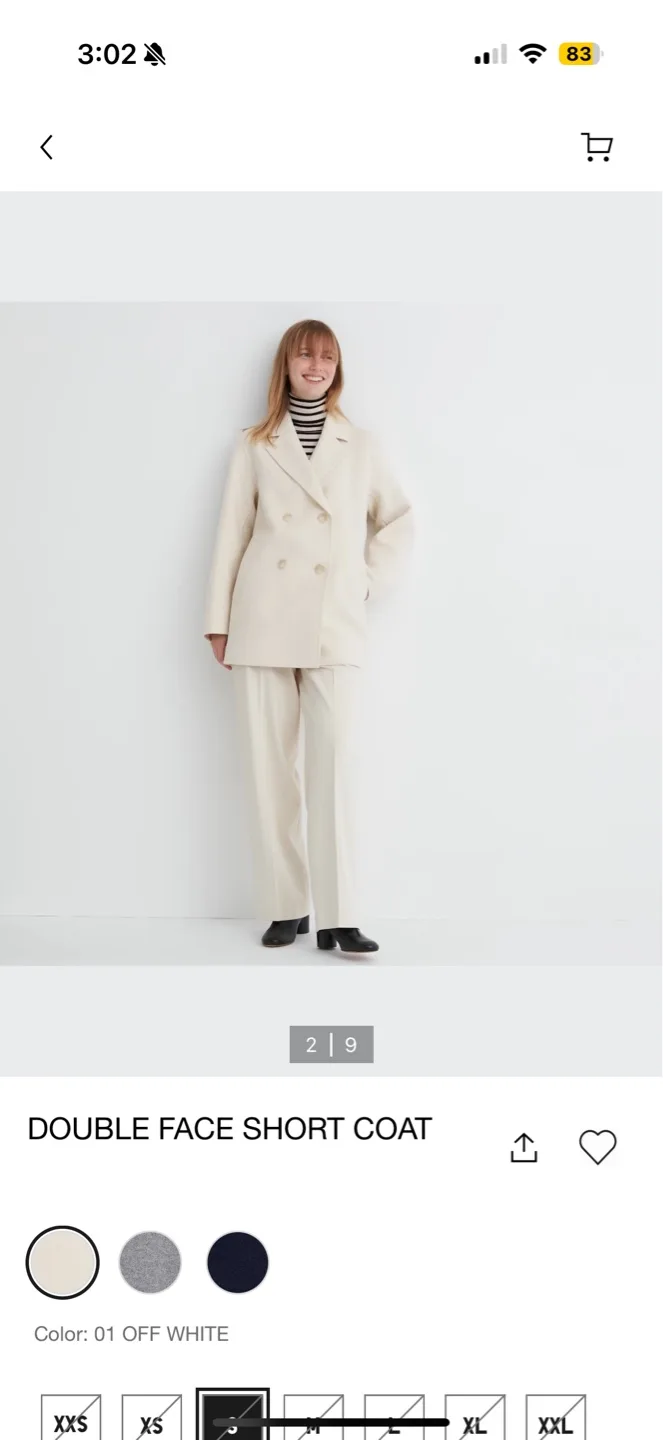 UNIQLO Double Breasted coat (xs/s) image indicator(5)