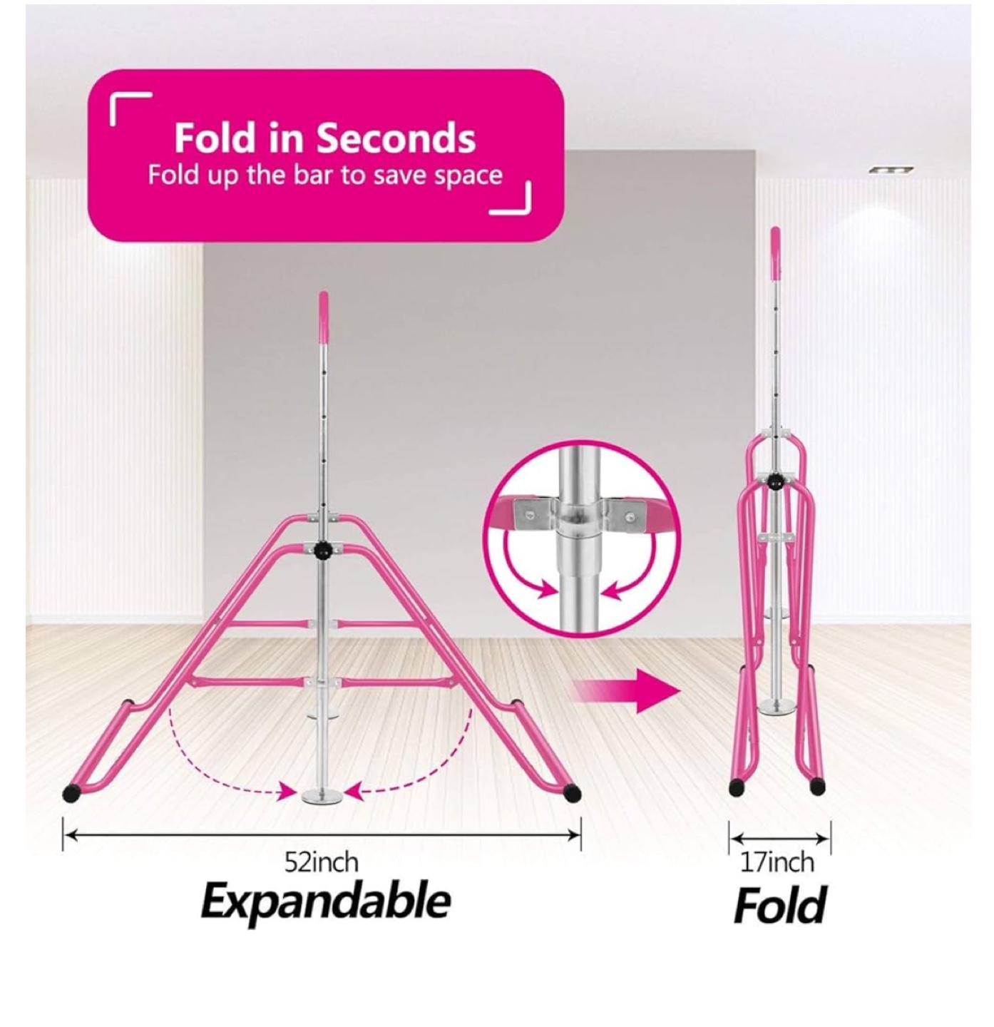 Pink Kids Gymnastics Bar with Mat - photo 4