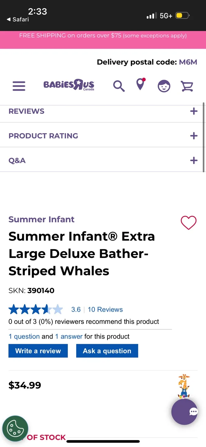 Summer Infant Extra Large Deluxe Bather - Striped Whales thumbnail