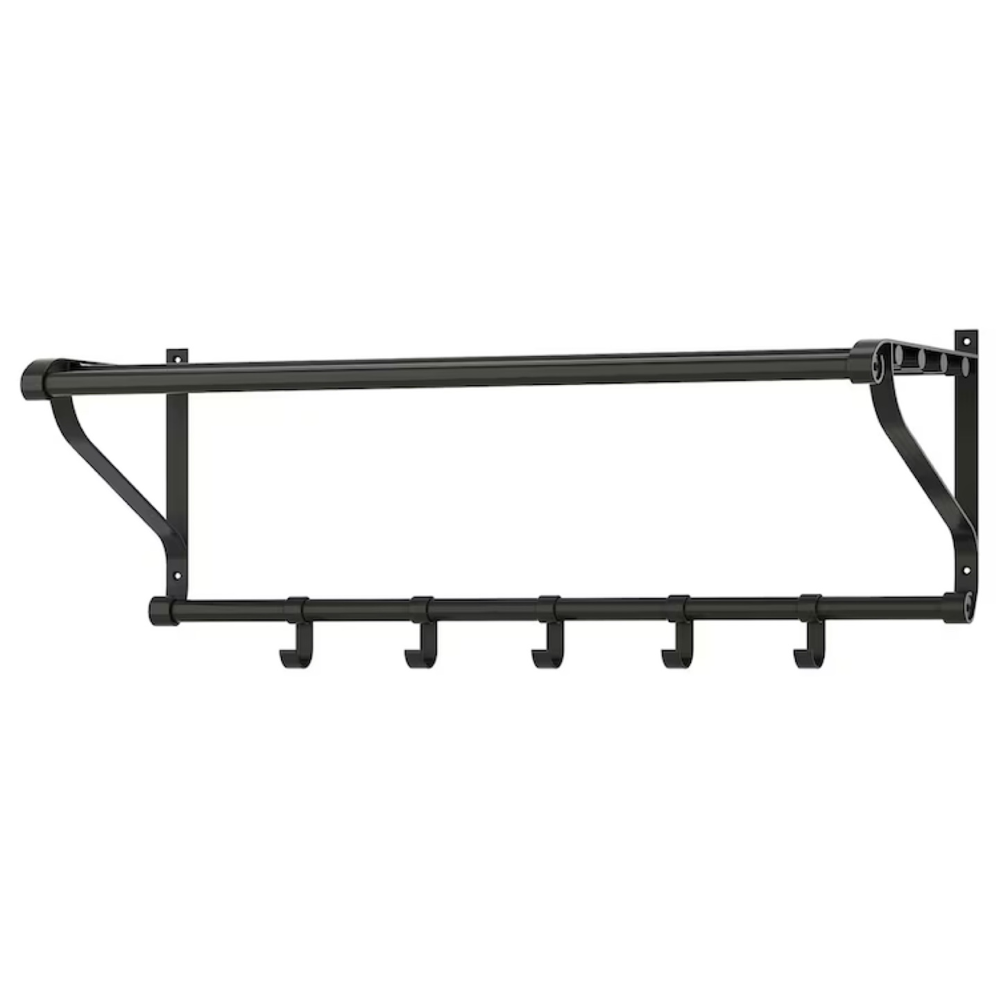 IKEA PORTIS Wall Mounted Hat Rack with Shelf on Top, Unassembled