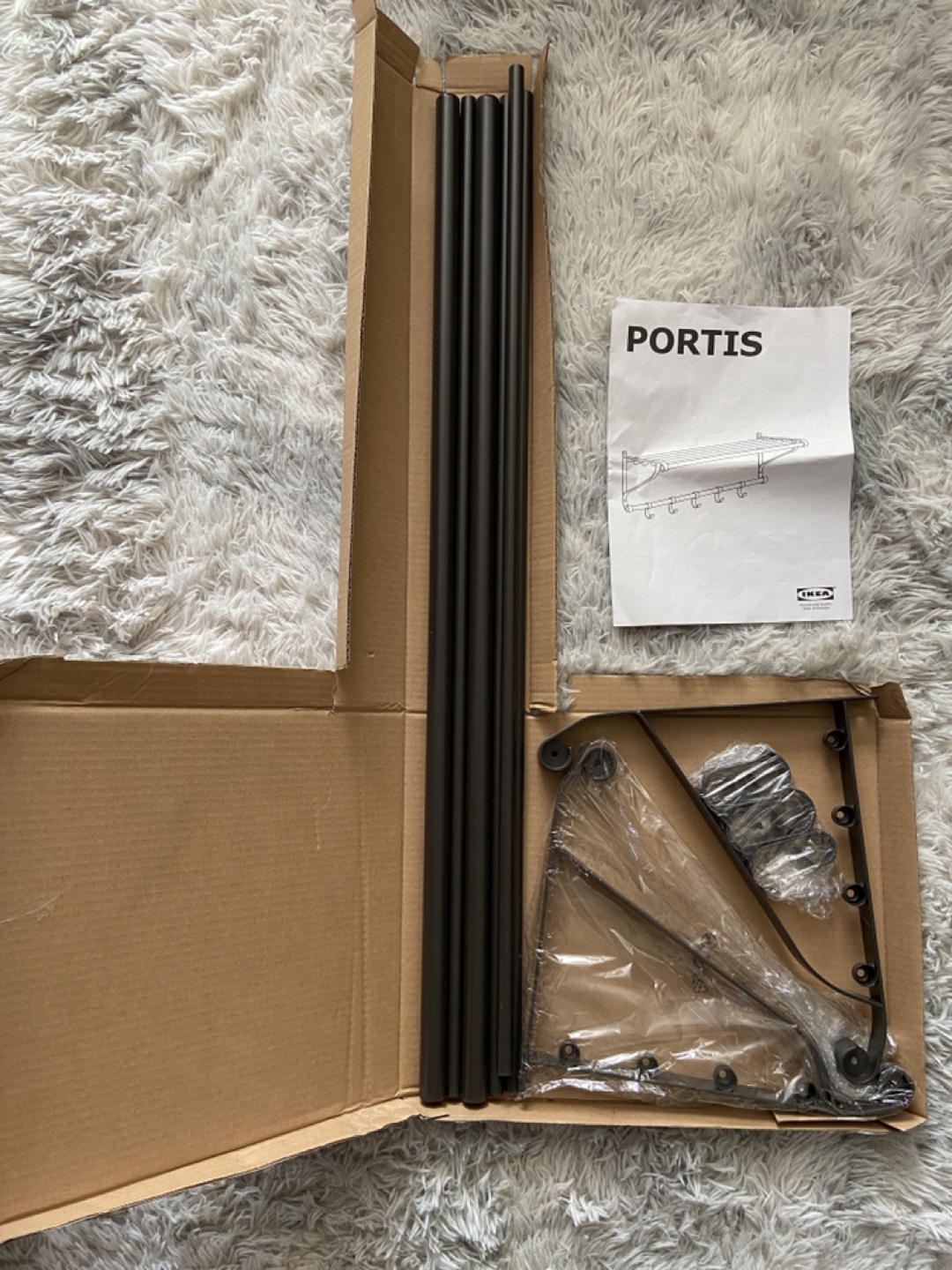 IKEA PORTIS Wall Mounted Hat Rack with Shelf on Top, Unassembled - photo 4