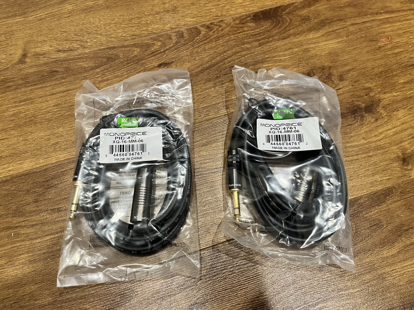 2 pack Monoprice 6ft xlr male to 1/4 speaker cable