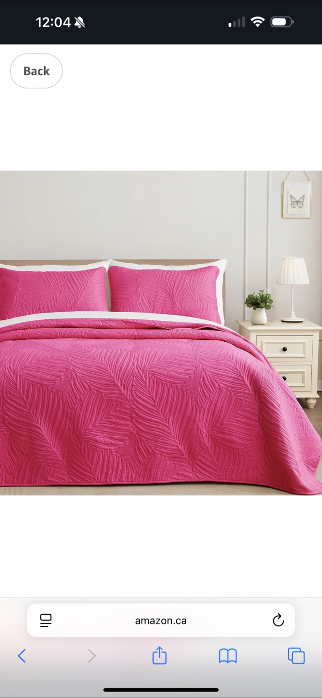 Hot Pink Full/Queen Quilted Bedspread