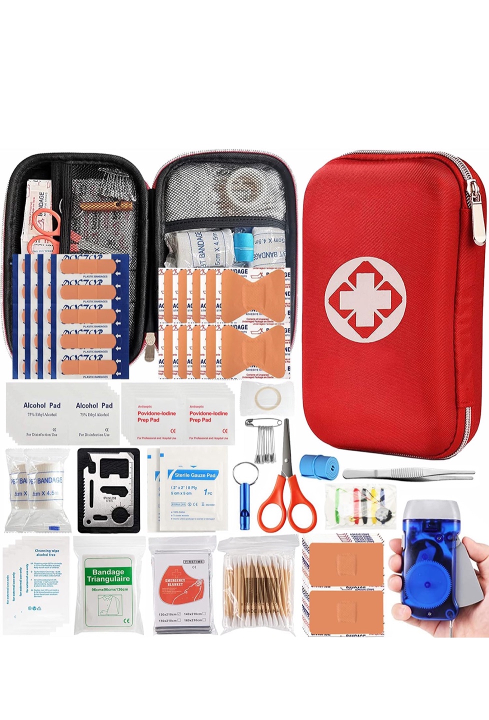 First Aid Kit 200pcs, First Aid Kit for Family Emergency Care.
